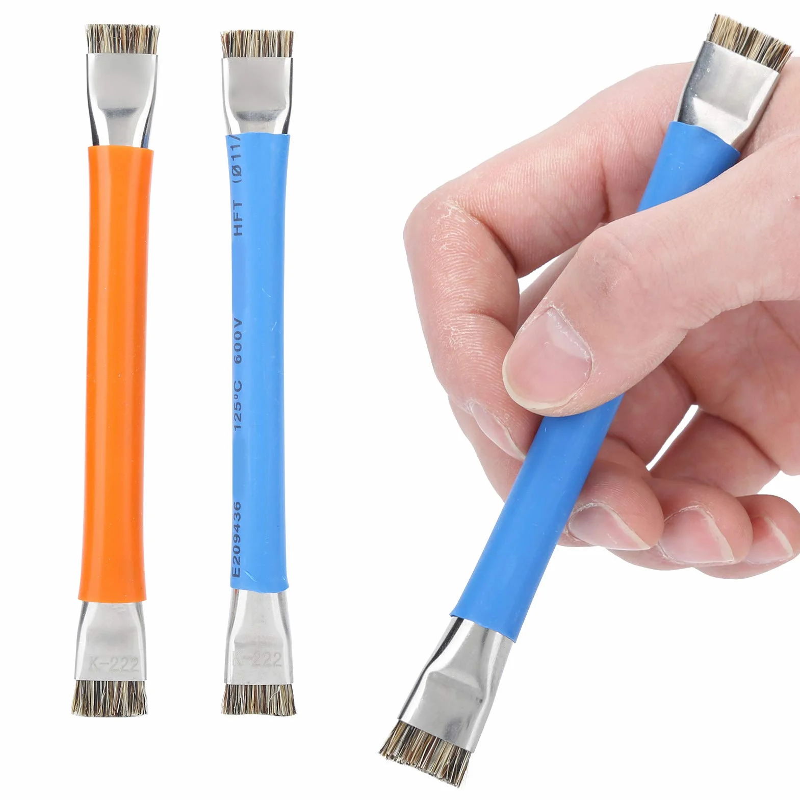 Szczotka Antystatyczna z Podwójną Główką do Czyszczenia Płyty Głównej Telefonu, 2 Ergonomiczne Szczotki do Elektroniki