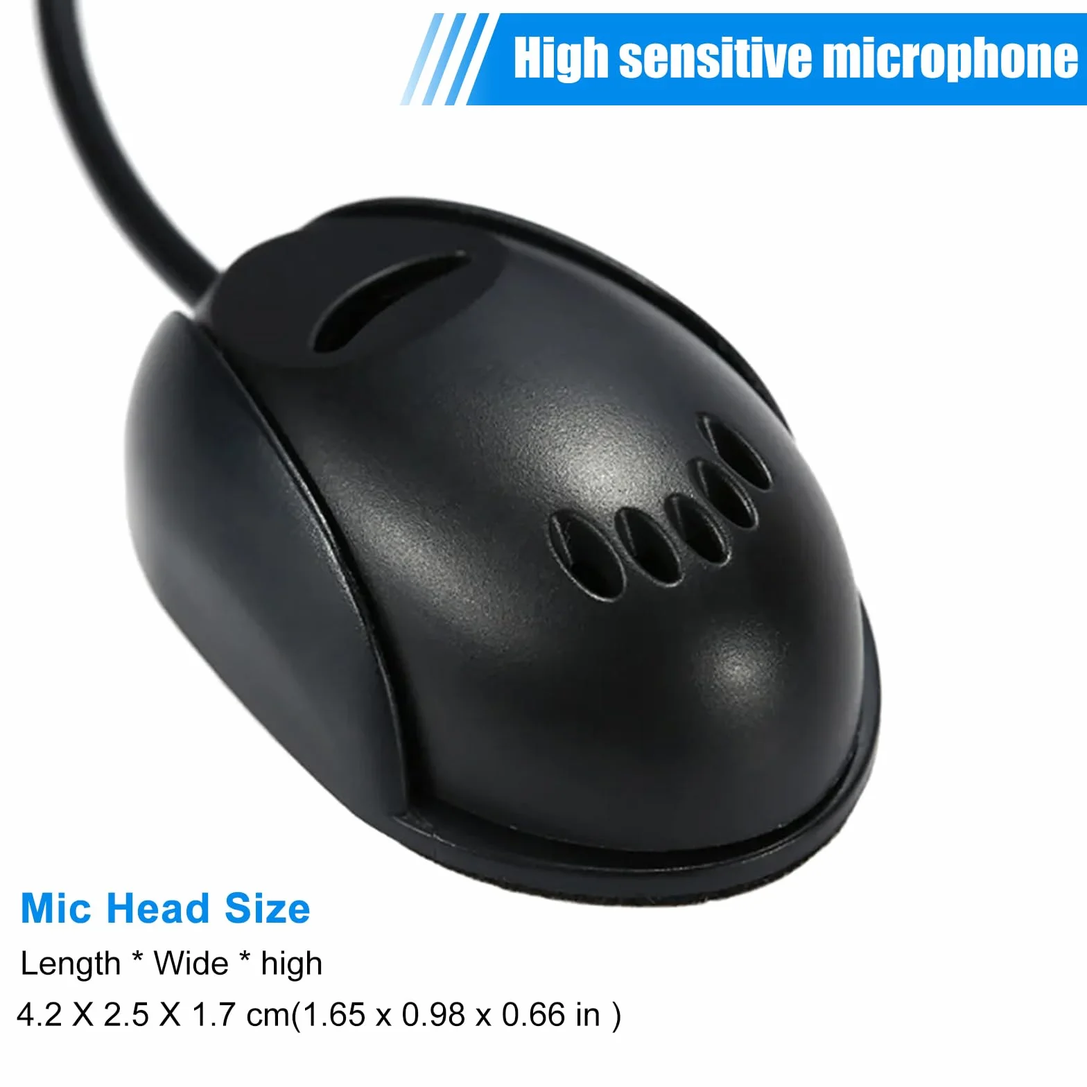 Mikrofon do radia samochodowego przenośny zewnętrzny kabel 3 m wtyczka jack 3,5 mm stereo