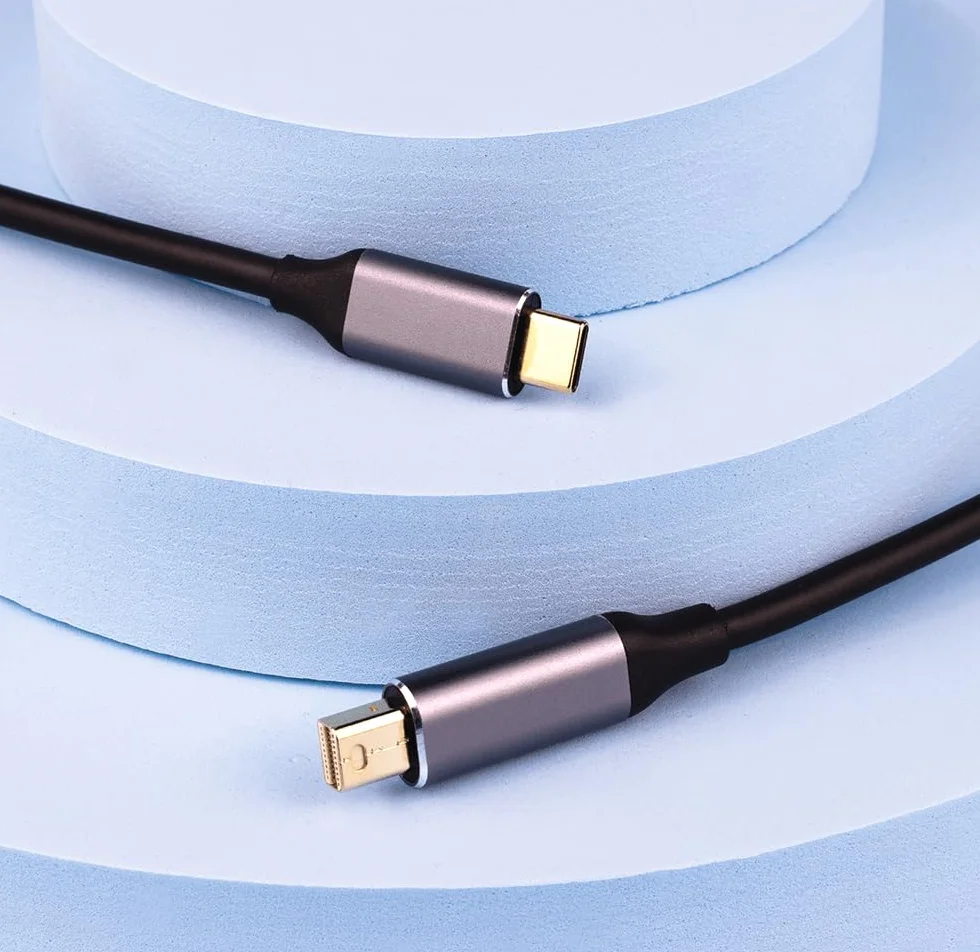Reagle Kabel USB C do Mini DisplayPort, 4K 60Hz Thunderbolt 3 10Gbps DTS-HD 7.1 Dolby Digital Adapter, Konwerter USB-C Mini DP do iMac Dell XPS Surface Lenovo Samsung