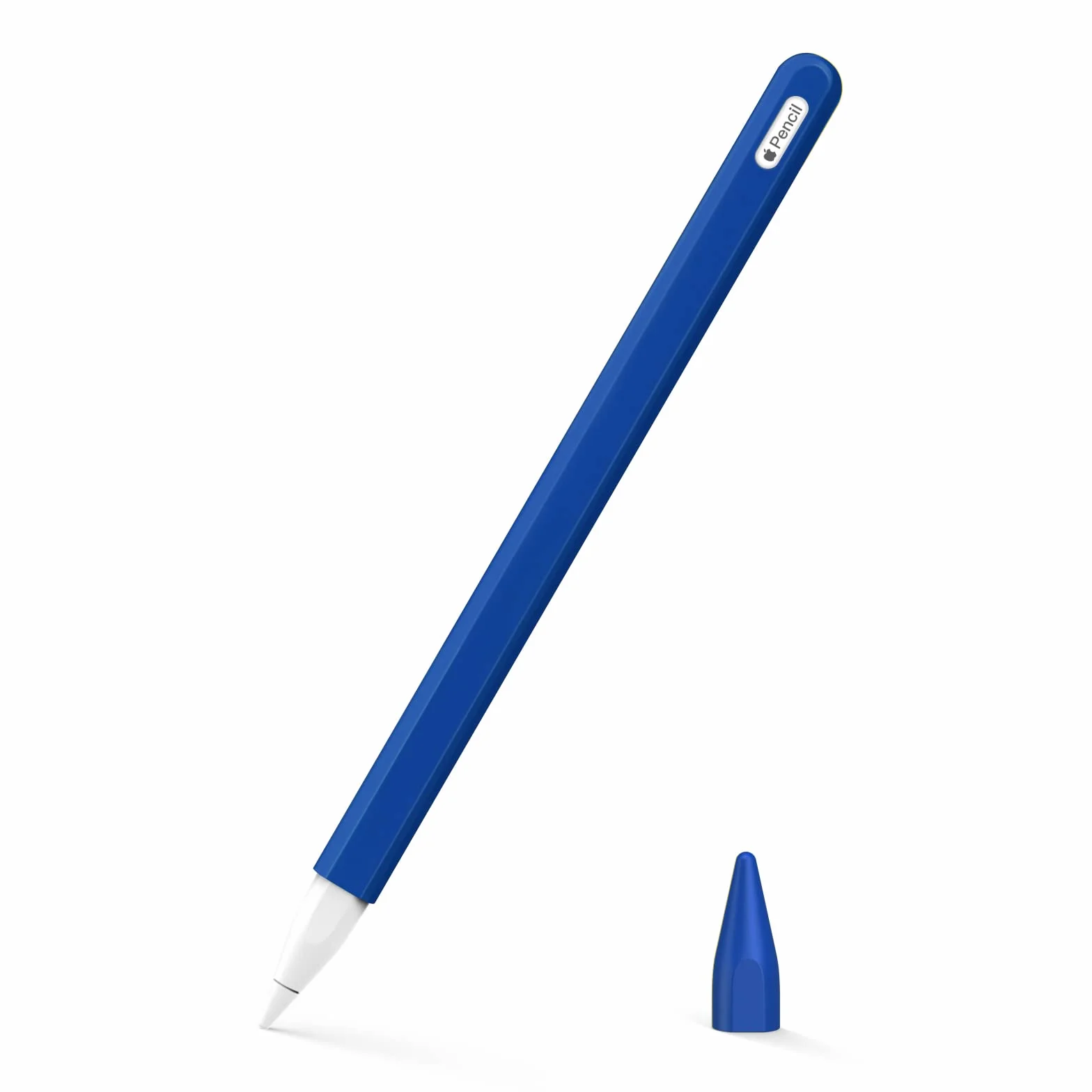 MoKo Pencil Case Compatible with Apple Pencil 2nd Gen, [2 Pieces] Silicone Pencil Holder Sleeve and Nib Cover, Protective Pencil Cover for Apple Pencil 2nd Generation, Dark Blue