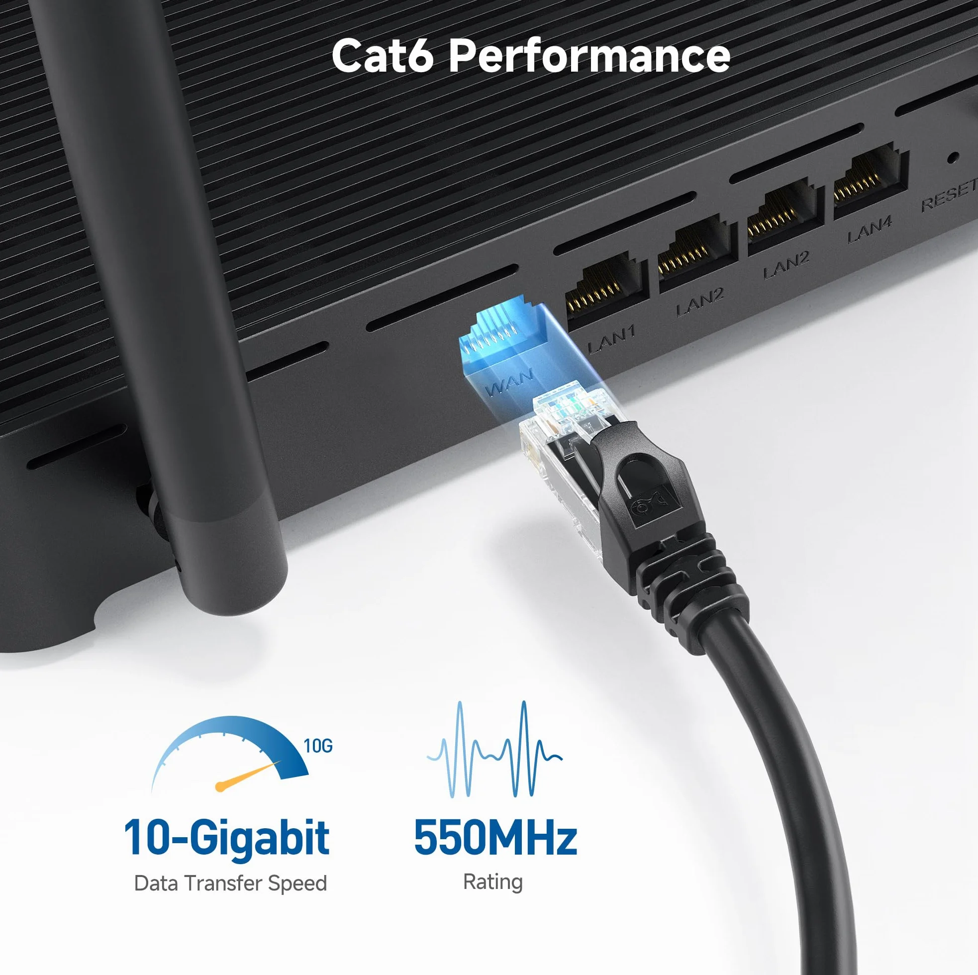Cable Matters 5-pak 10 Gb/s krótki kabel Ethernet Cat6 0,3 m (kabel Cat6, kabel Cat 6) w kolorze czarnym - 0,3 metra