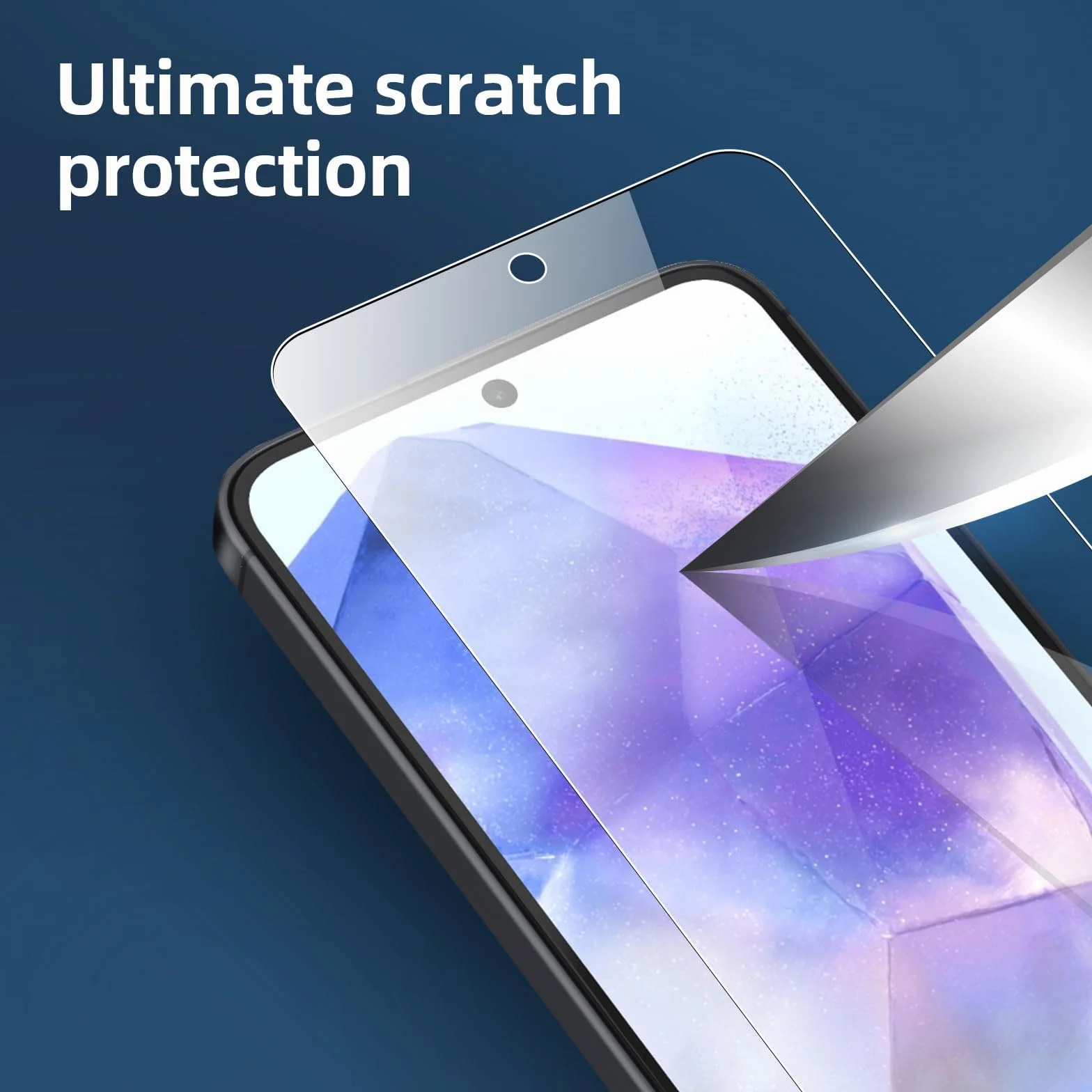 NEW'C 3 sztuki Szkło dla Samsung Galaxy A55 5G Hartowane i Folia Ochronna Ochraniacz Ekranu - Bez pęcherzyków powietrza, odporność na zarysowania