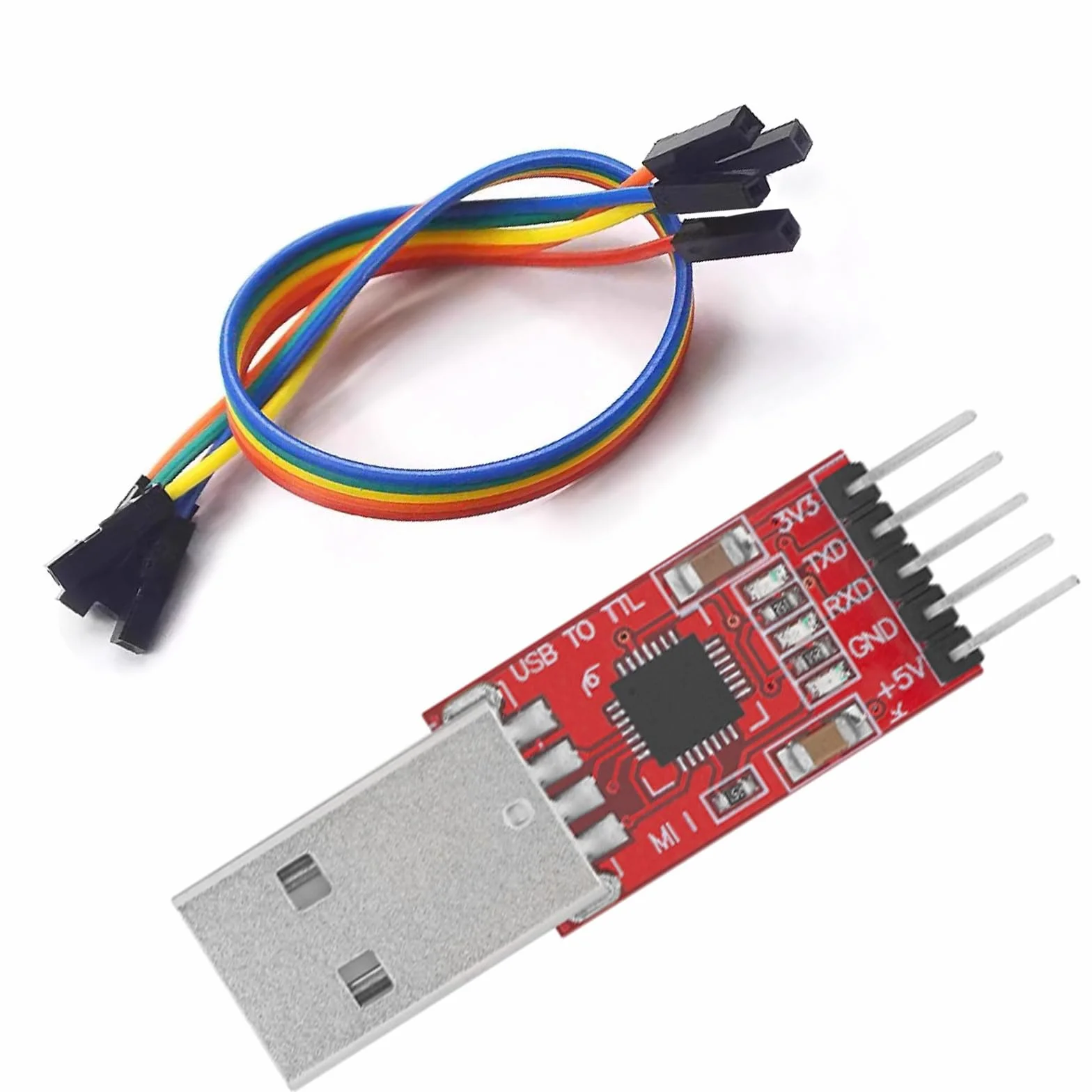 CP2102 Konwerter USB na TTL, konwerter USB uart, CP2102 Moduł konwertera szeregowego USB na TTL UART, 5-pinowy moduł konwertera, adapter konwertera wzajemnego z kablem przyłączeniowym