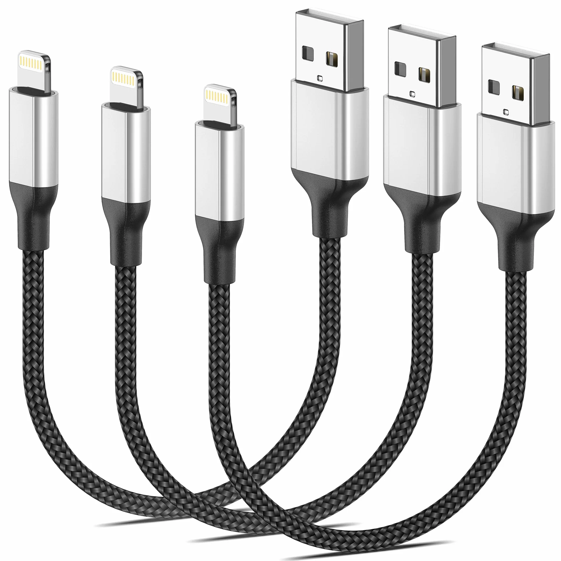 Kabel do ładowania iPhone 20 cm MFi USB na Lightning szybkie ładowanie 3 sztuki