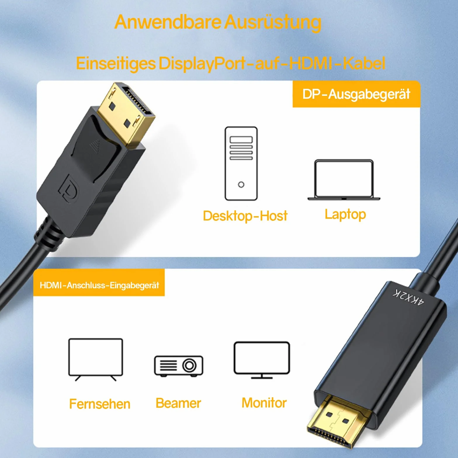 VIEVRE Kabel DisplayPort do HDMI 1,8 m DP do HDMI do monitora