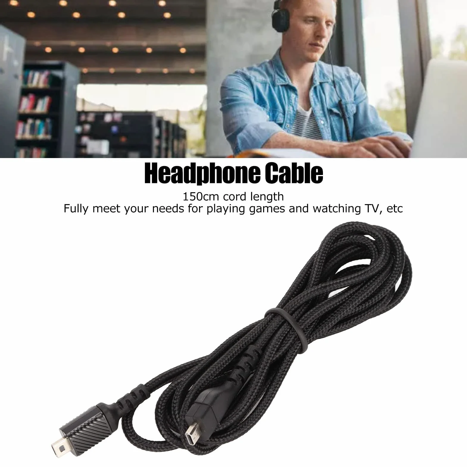 Kabel Słuchawkowy, 150 Cm Wymienny Przewód Dźwiękowy Zestawu Słuchawkowego do Gier dla Steelseries Arctis 3 Arctis 5 Arctis 7 Arctis Pro 4.9ft