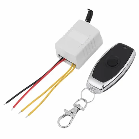 Przełącznik przekaźnikowy, przekaźnik bezprzewodowy Akozon pilot jednoprzyciskowy odbiornik nadajnik DC 4V 5V 6V 7,4V 9V 12V