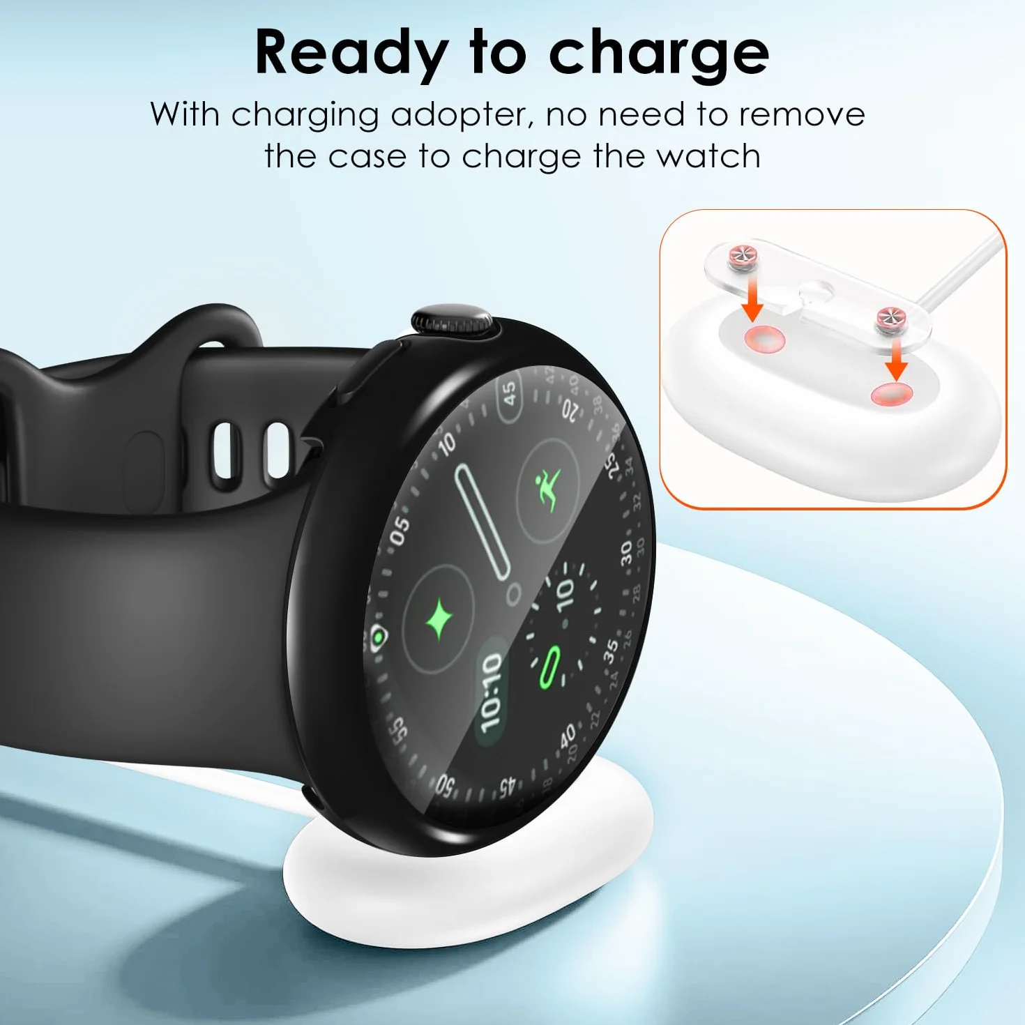 ivoler etui ochronne z osłoną ekranu i ładowaniem do Google Pixel Watch 4 41 mm TPU czarne
