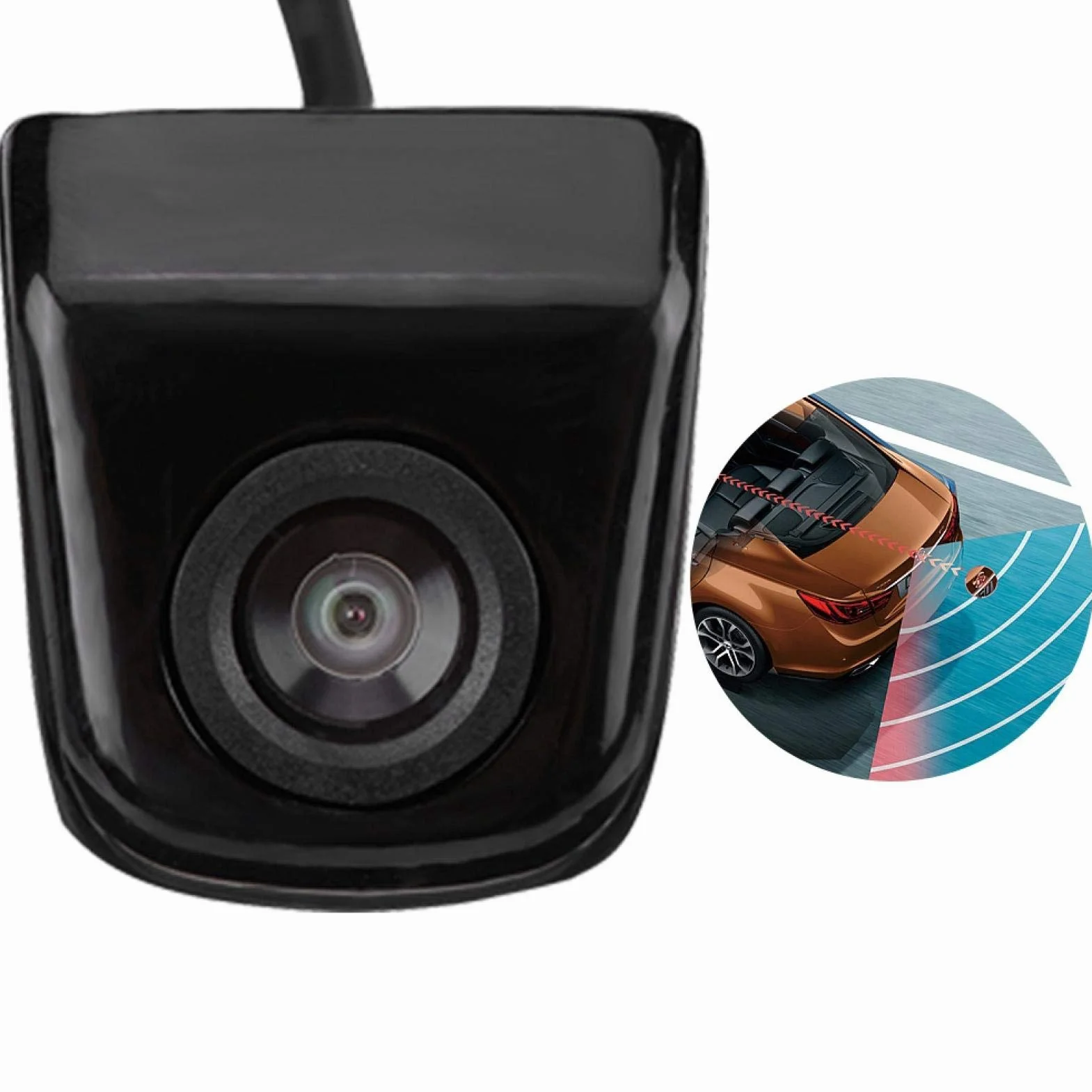 Tylna kamera samochodowa, wodoodporna kamera cofania o wysokiej rozdzielczości IP68, do samochodu mini-van RV do ciężarówki(black)