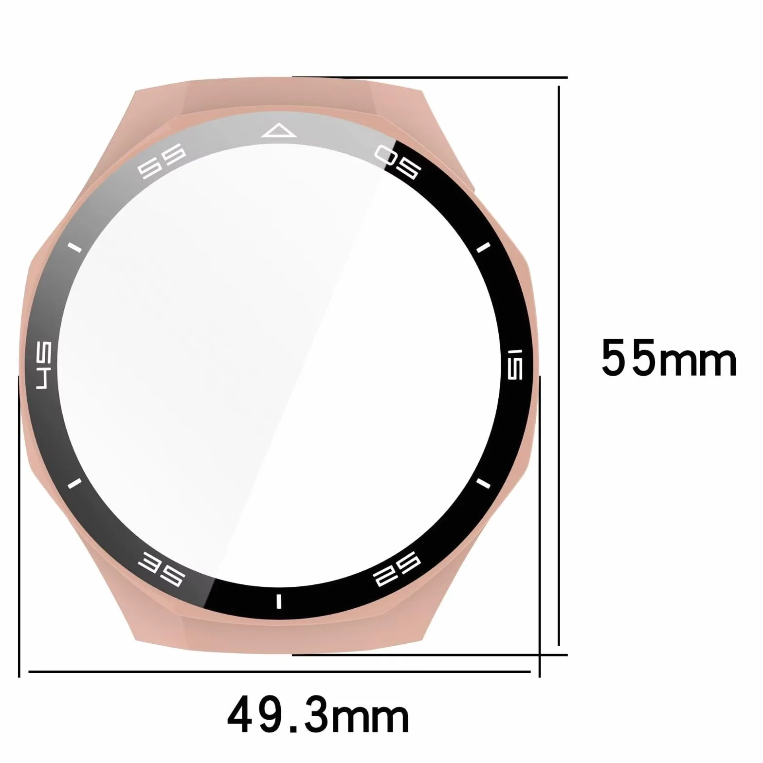 FTRONGRT Etui kompatybilne z Huawei Watch GT 5 Pro 46 mm, PC + folia hartowana, ze skalą, odporne na zarysowania, kompleksowe etui do zegarka Huawei Watch GT 5 Pro 46 mm, czarne