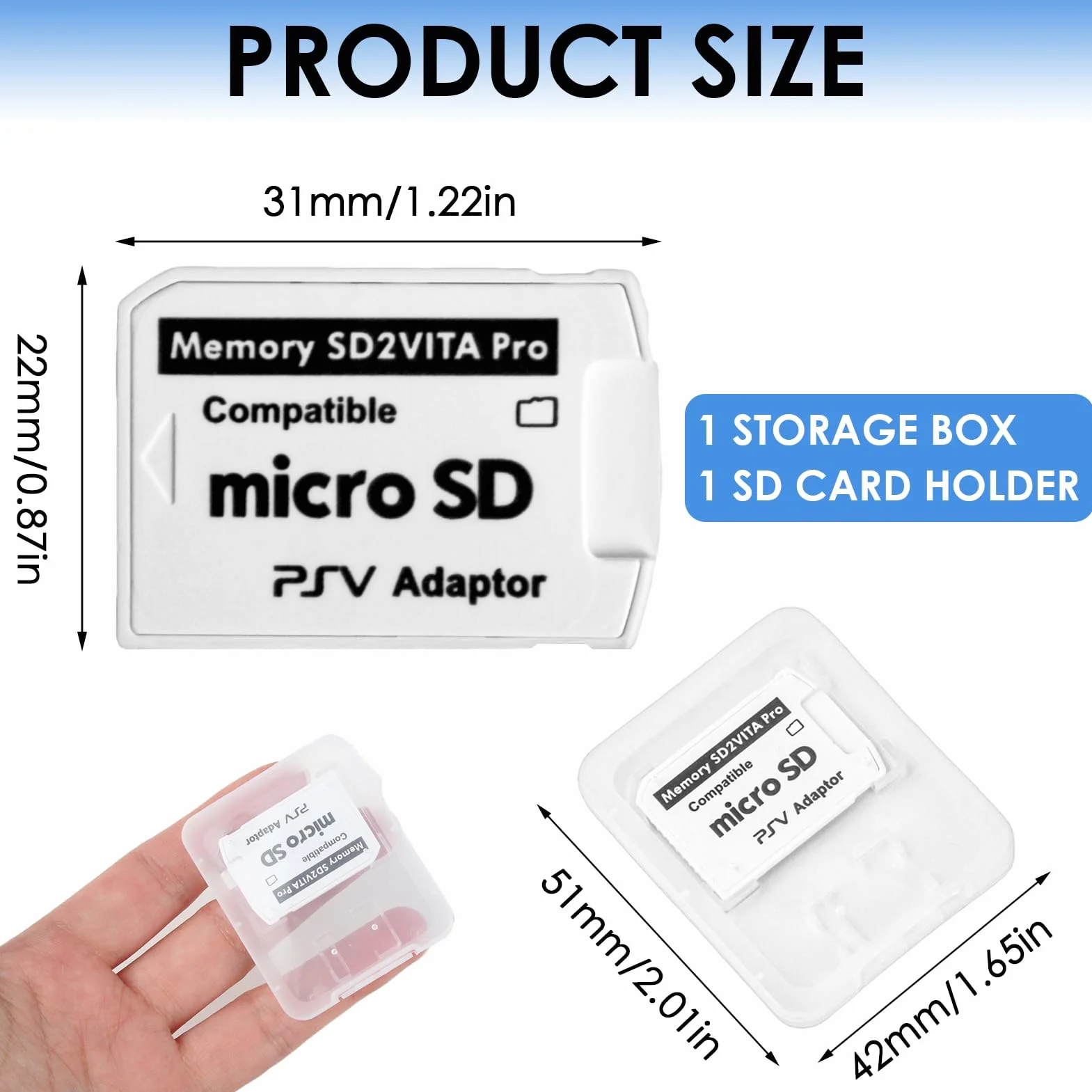 Karta pamięci SD2Vita 5.0 Adapter do PS Vita, konwerter Micro SD PSVSD, obsługa do 256 GB, dla PS Vita 1000/2000 Firmware 3.60