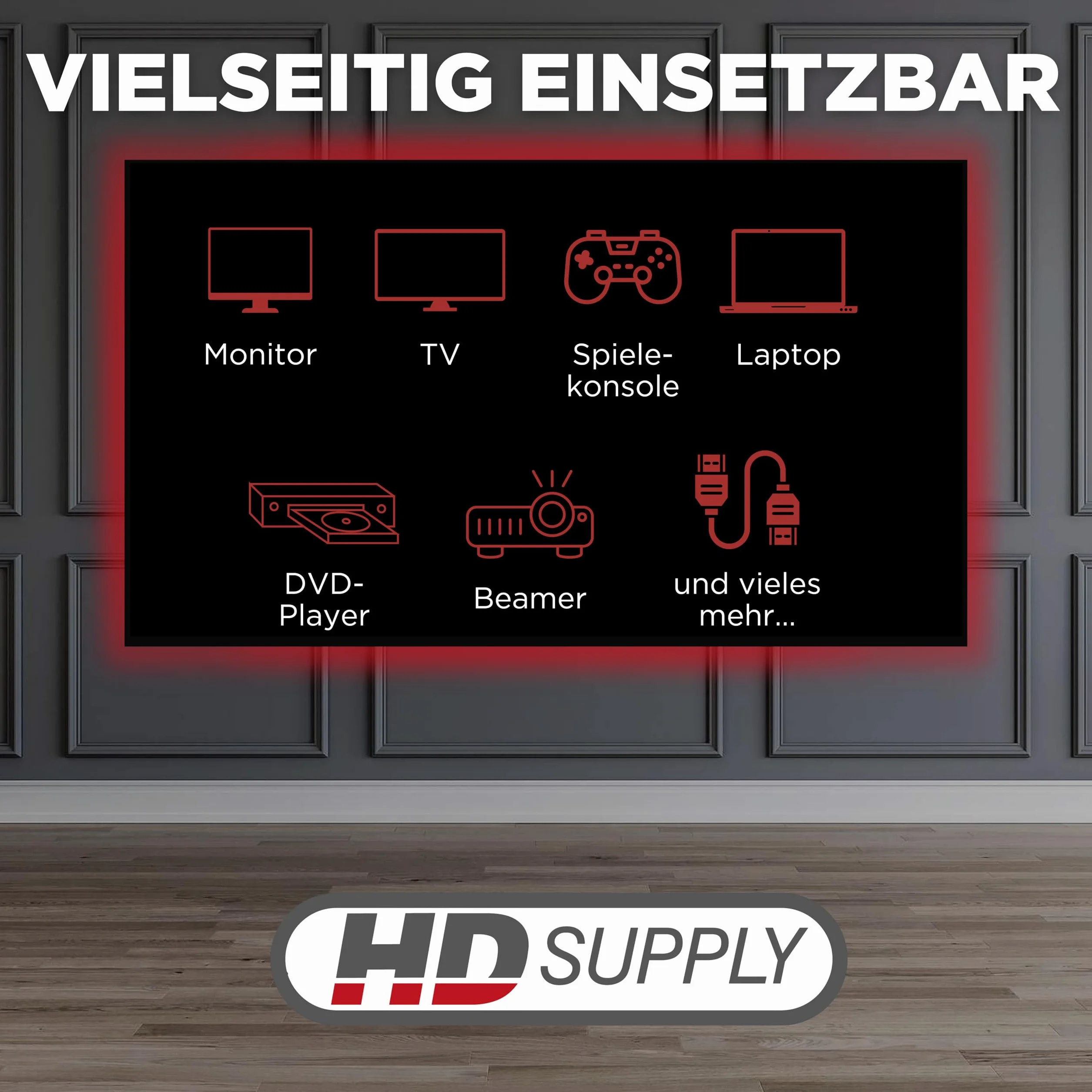 HDSupply Kabel HDMI o wysokiej prędkości z Ethernetem, HDMI A męski na DVI 18+1, podwójnie ekranowane, pozłacane styki