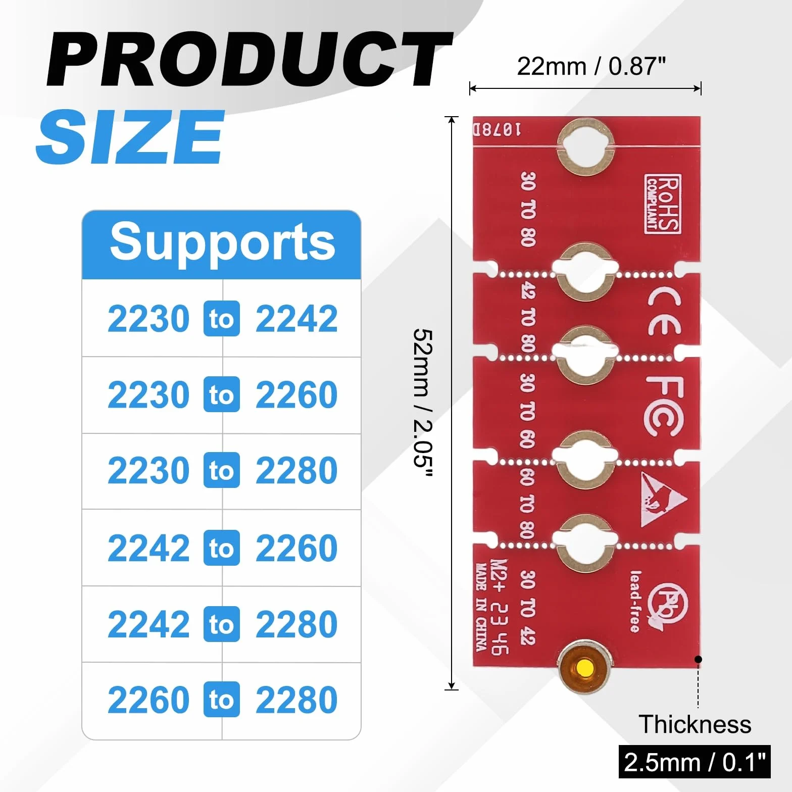 PATIKIL M2 NVME SSD rozszerzony adapter transferu karty 2230 2242 2260 2280, 2 szt. adapter przedłużający M.2 zmiana na długi rozmiar ze śrubokrętami do domowego biura, kawiarenek internetowych