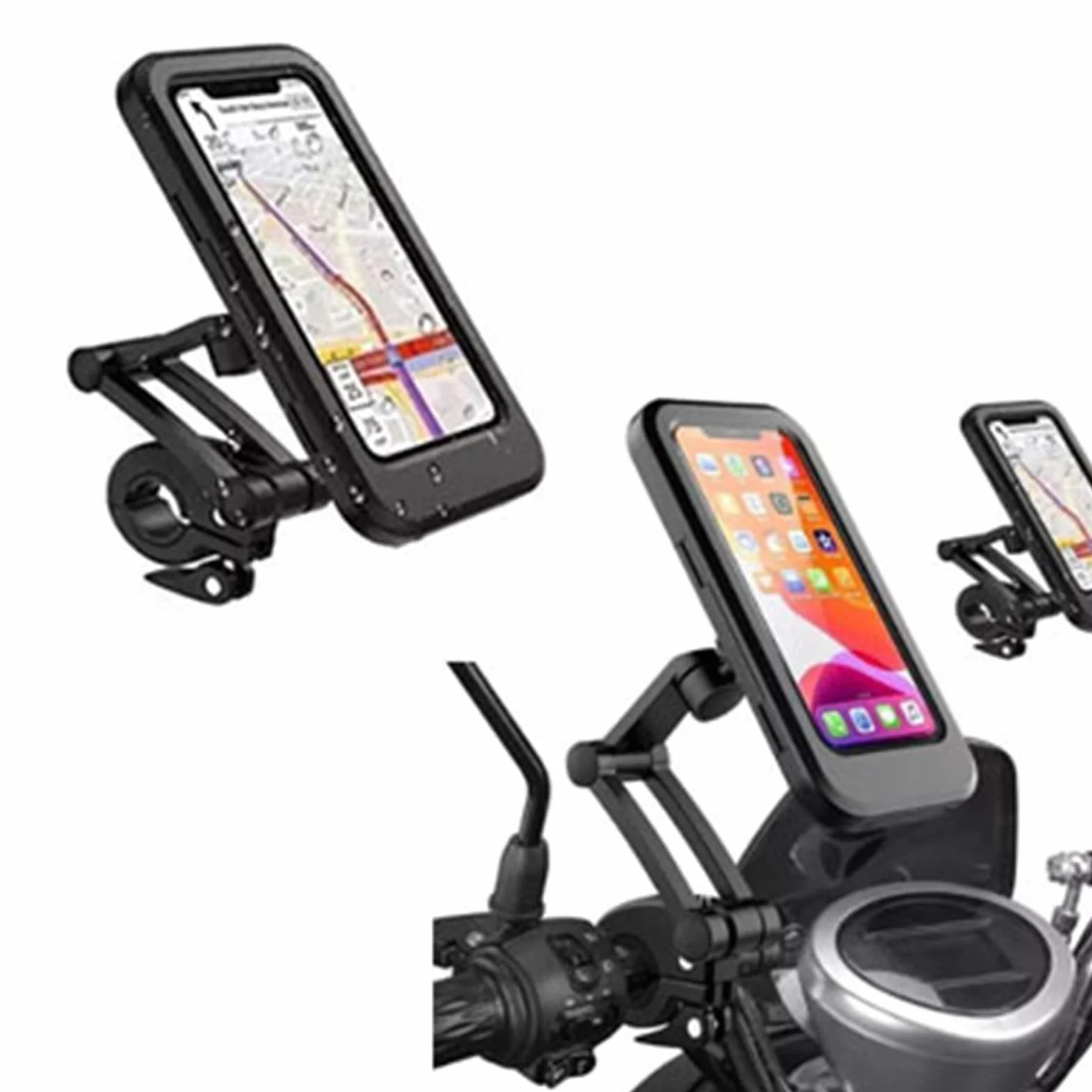 Motocyklowy uchwyt na telefon wodoodporny obrót 360° z ekranem dotykowym