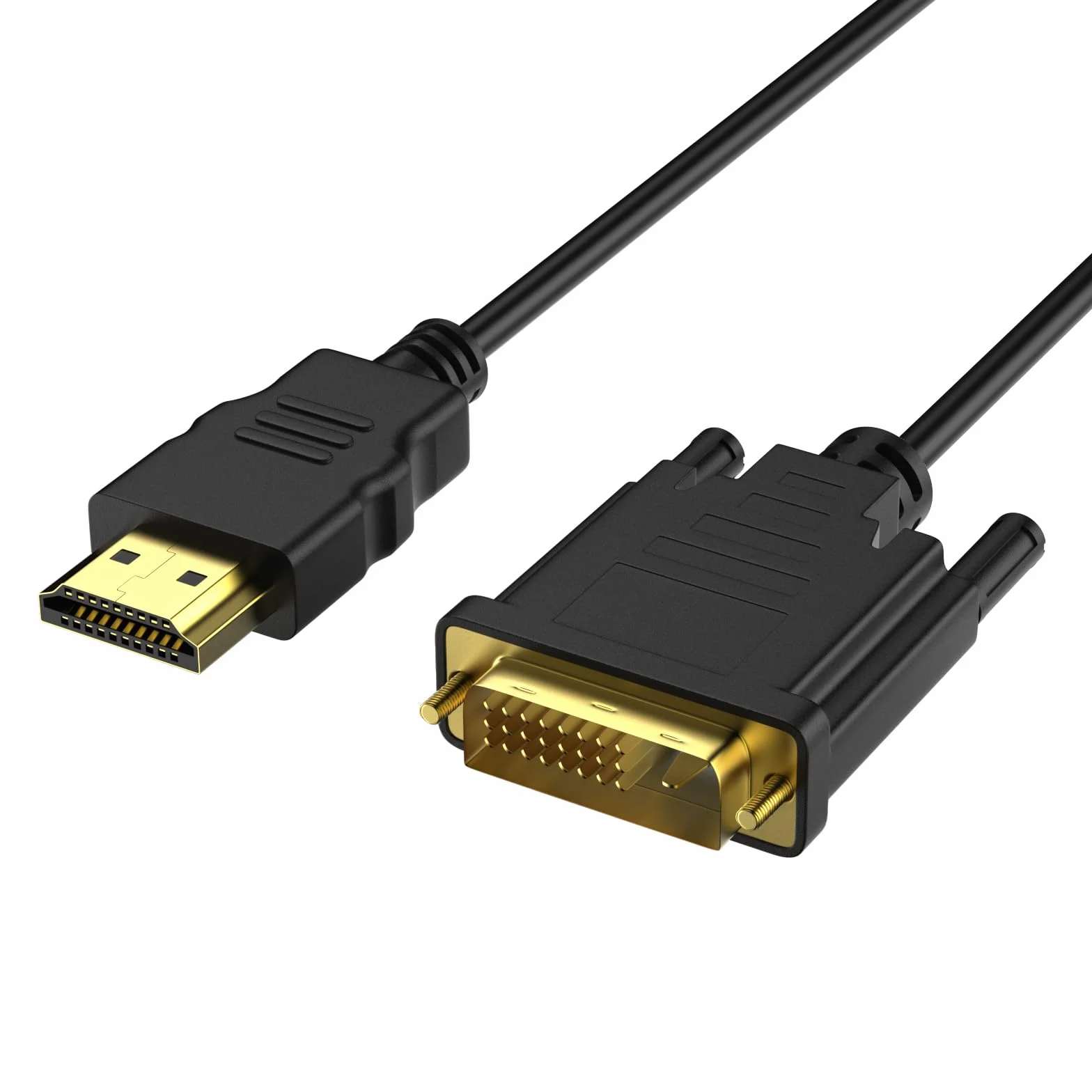 Kabel adaptera HDMI DVI, DVI-D 24 + 1 wtyczka na wtyk HDMI, konwerter HD 24+1, dwukierunkowy obsługuje projektor, laptop, telewizor, PC, odtwarzacz DVD (1 m)