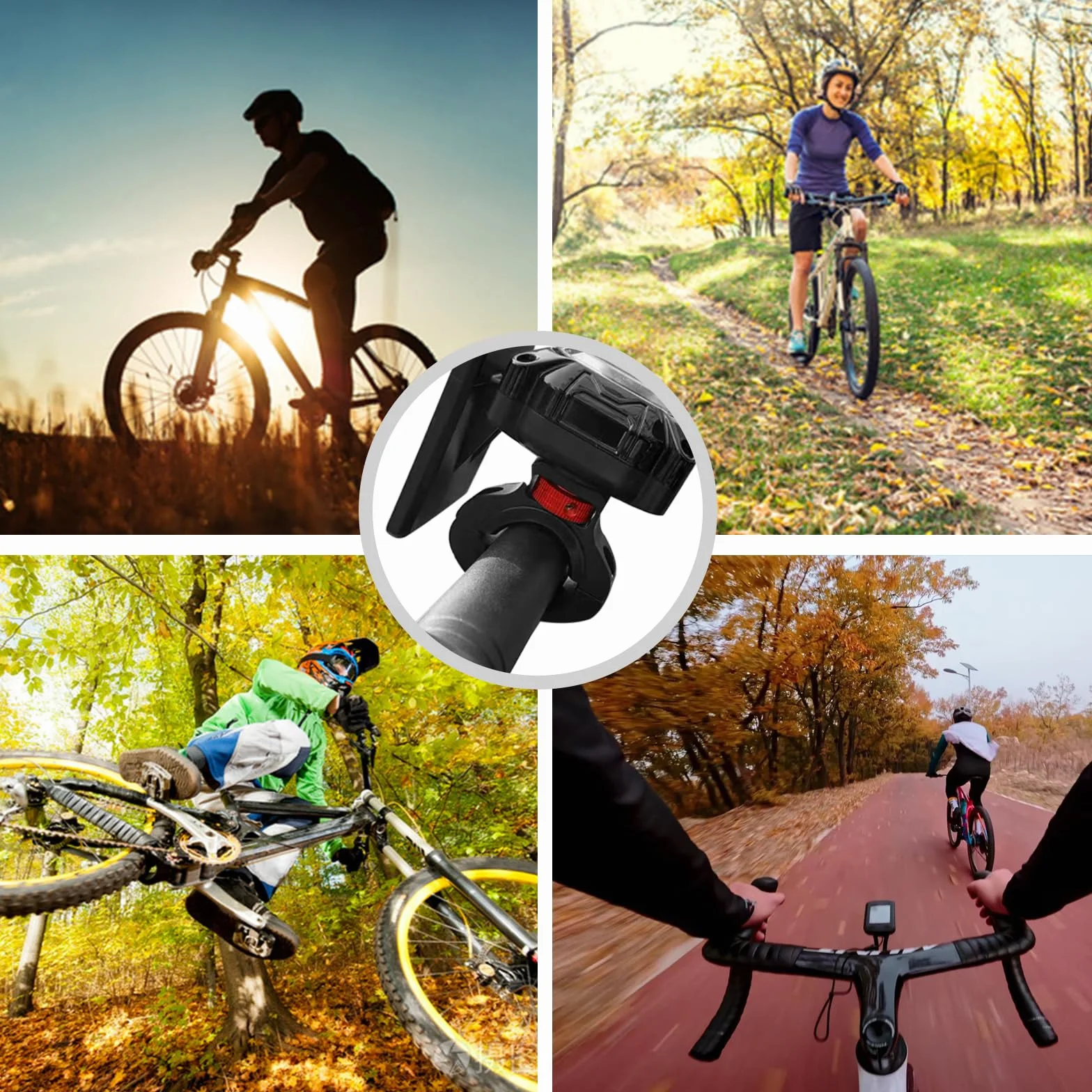 Obrotowy o 360° uchwyt na kierownicę rowerową do Gopro, klips do kamery rowerowej ze śrubą 1/4 cala, kompatybilny z DJI OSMO i kamerami akcji