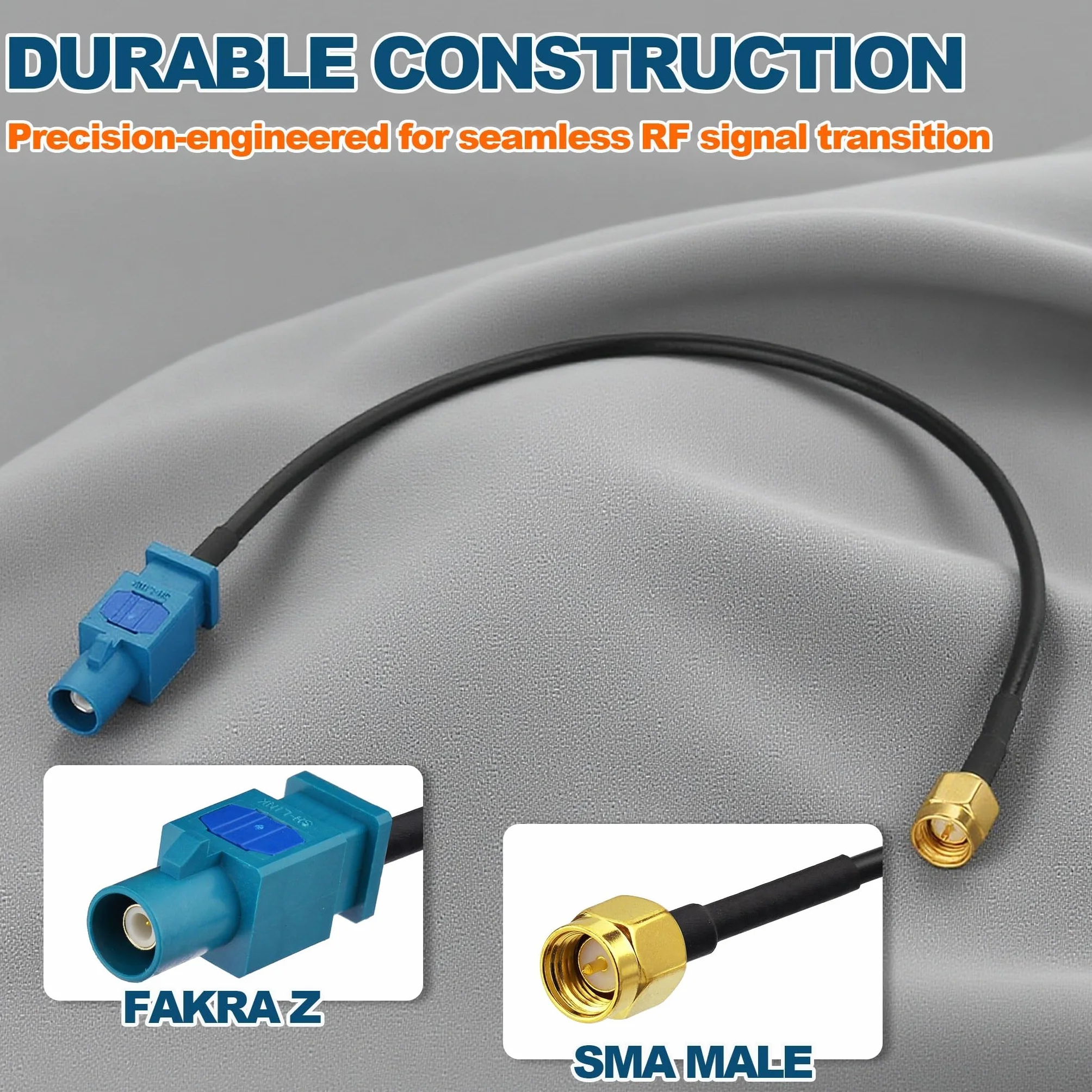 Bingfu Fakra Z męski na SMA męski kabel adaptera anteny samochodowej 30cm do radia samochodowego Android Head Unit nawigacji GPS radia FM AM Sirius XM radia satelitarnego 4G LTE TEL telematyki modułu