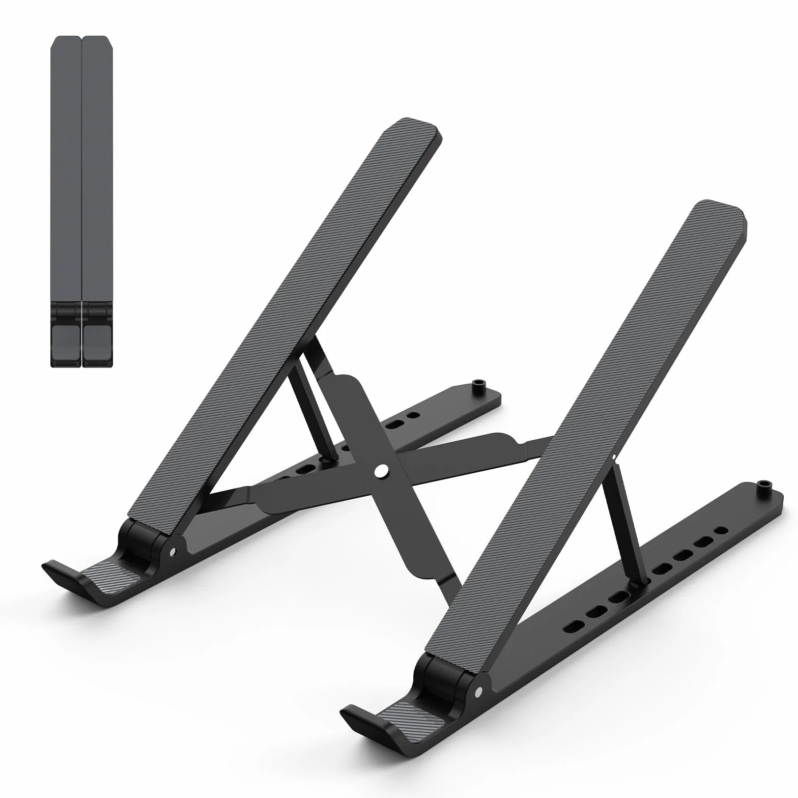 Stojak na Laptopa, Podstawka do Laptopa, Regulowany Laptop Stand ABS+Silikonowy, Składany Przenośny Uchwyt na Laptopa, Wentylowany Chłodzący Stojak na Notebooka do Laptopów 10–15,6 Cala, Tablet