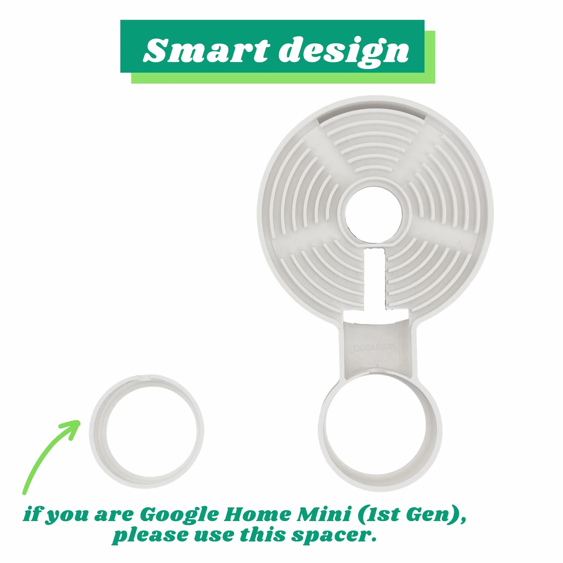 Sintron Uchwyt ścienny do gniazdka elektrycznego Google Nest Mini & Google Home Mini, oszczędność miejsca akcesorium z zarządzaniem kablami dla Google Smart Speakers 1. generacji i 2. generacji. Brak