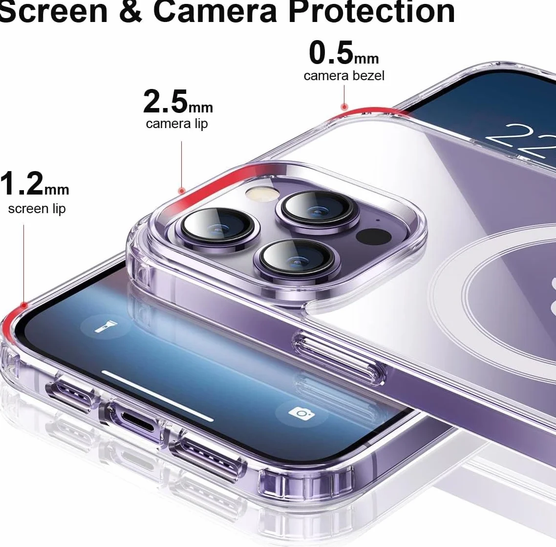 Oprimio Magnetyczne etui do iPhone 12 / iPhone 12 Pro przezroczyste mocny magnes odporne na zarysowania poliwęglan MagSafe