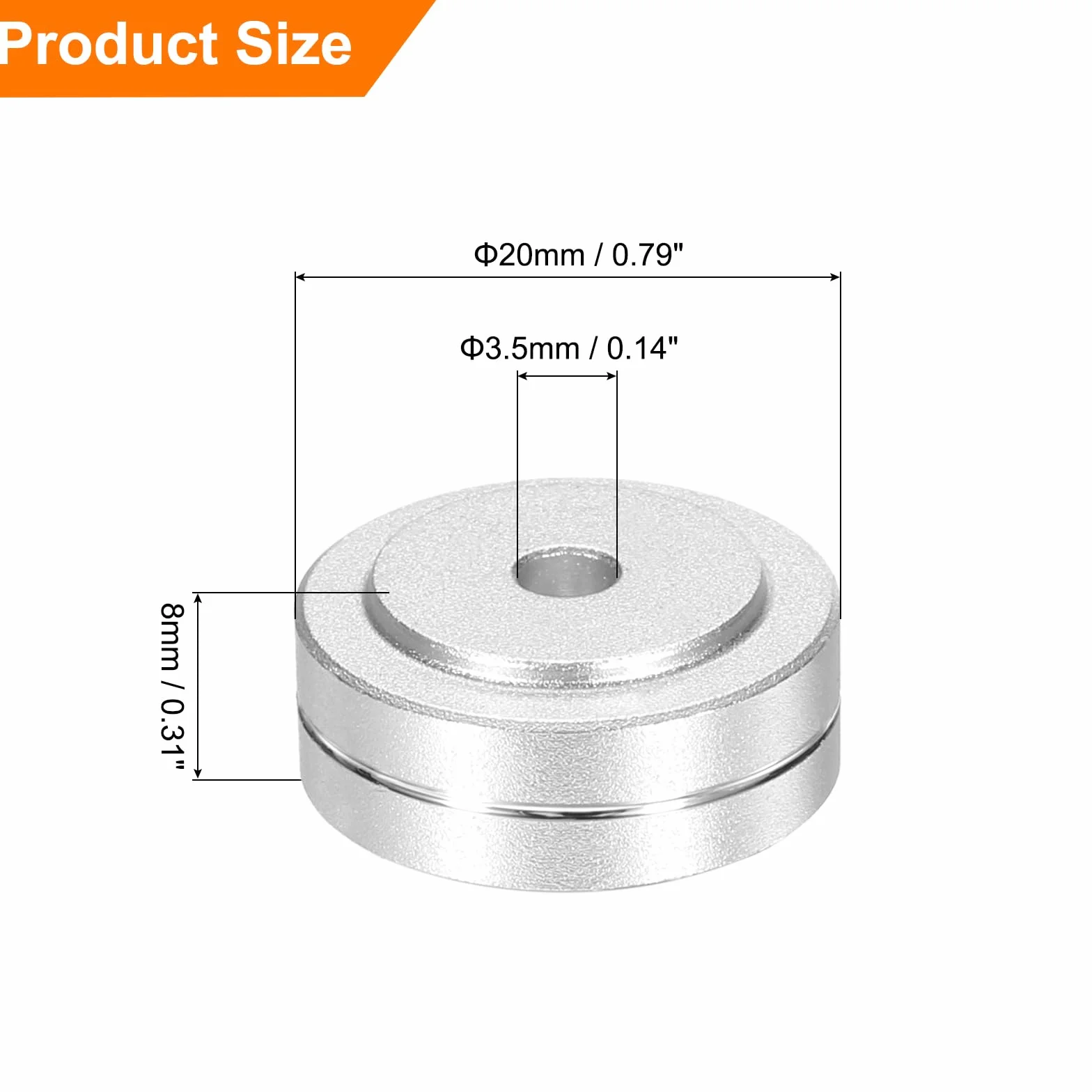 QUARKZMAN nóżki głośników amortyzatory aluminiowe 20 mm x 8 mm śruby M3 do hi-fi subwoofera srebrny