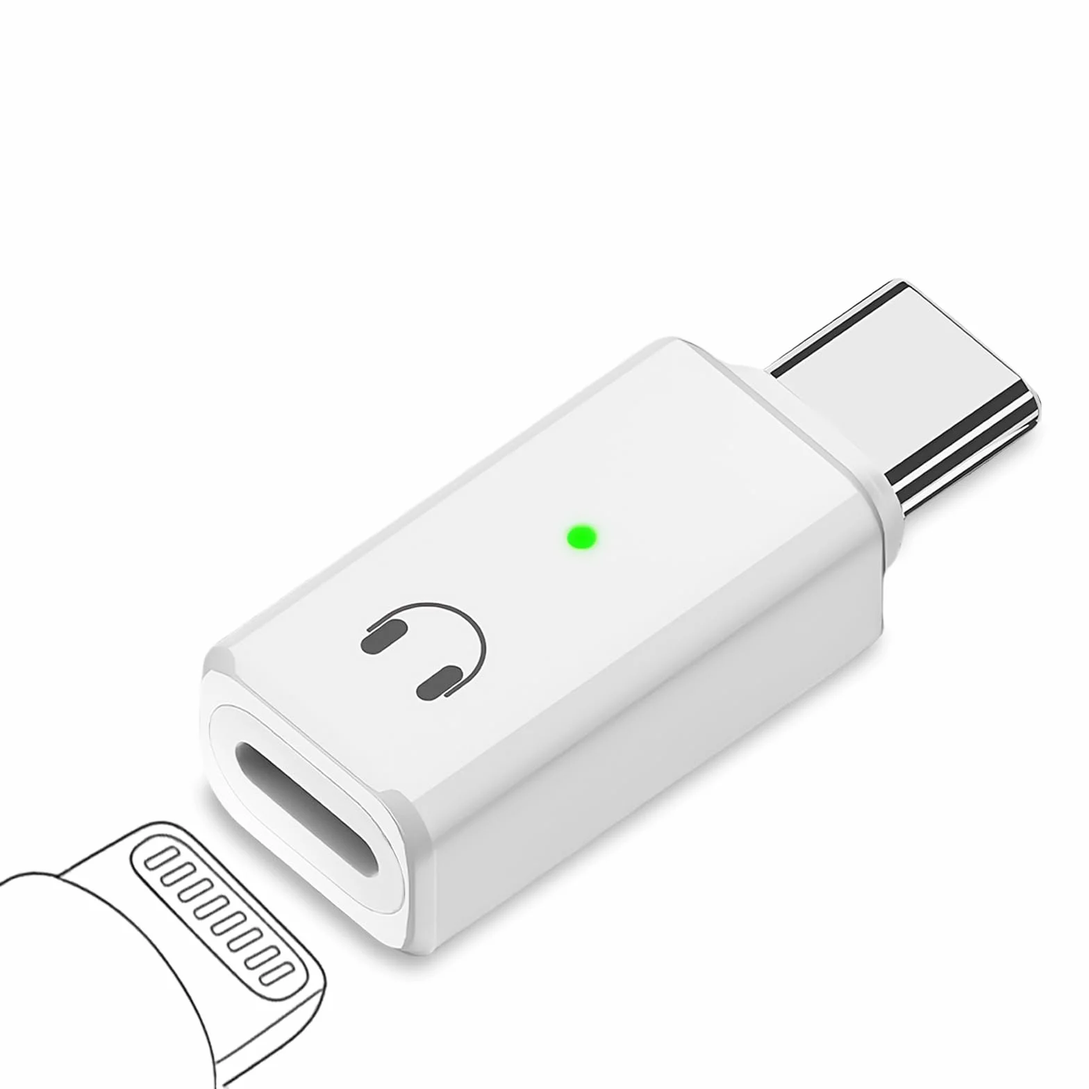 flintronic Adapter audio Lightning na USB-C, przejściówka USB-C na Lightning, adapter audio do iPhone 16 15 Pro Max Plus, iPad Air/Pro/Mini, Samsung Galaxy S24 S23, Pixel