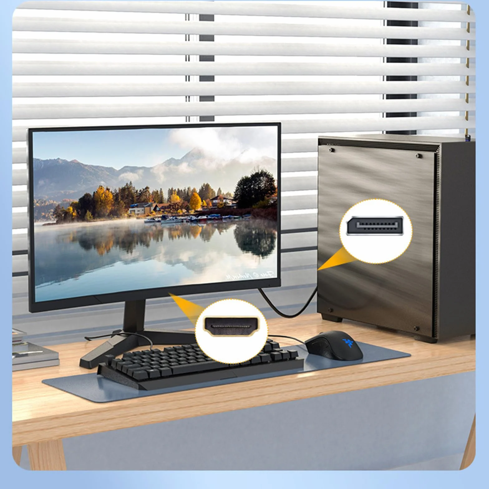 VIEVRE Kabel DisplayPort do HDMI 1,8 m DP do HDMI do monitora