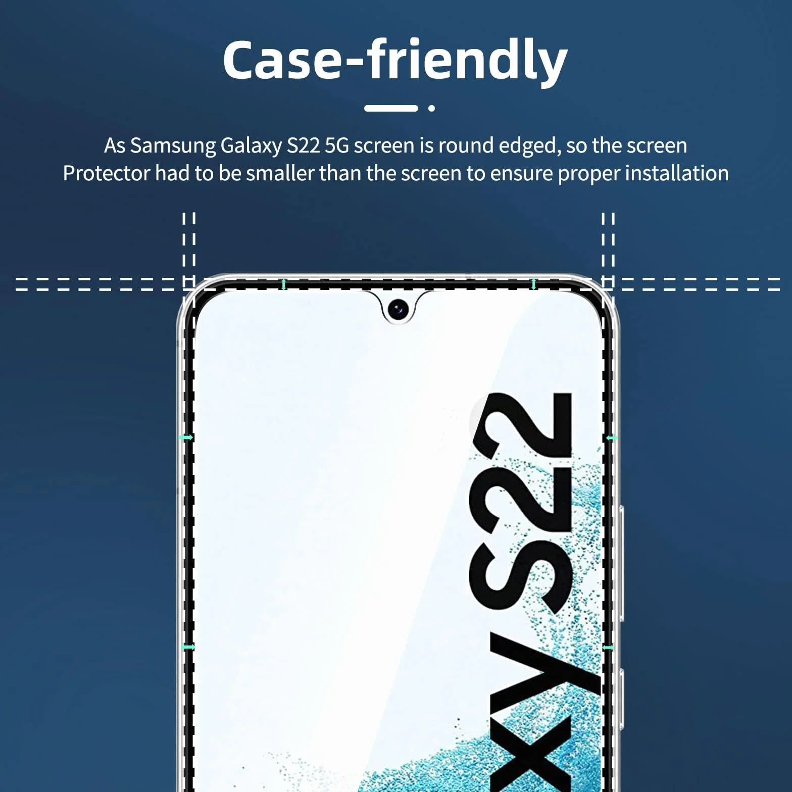 NEW'C 3 sztuki Szkło dla Samsung Galaxy S22 5G, Hartowane i Folia Ochronna Ochraniacz Ekranu - Bez pęcherzyków powietrza, odporność na zarysowania