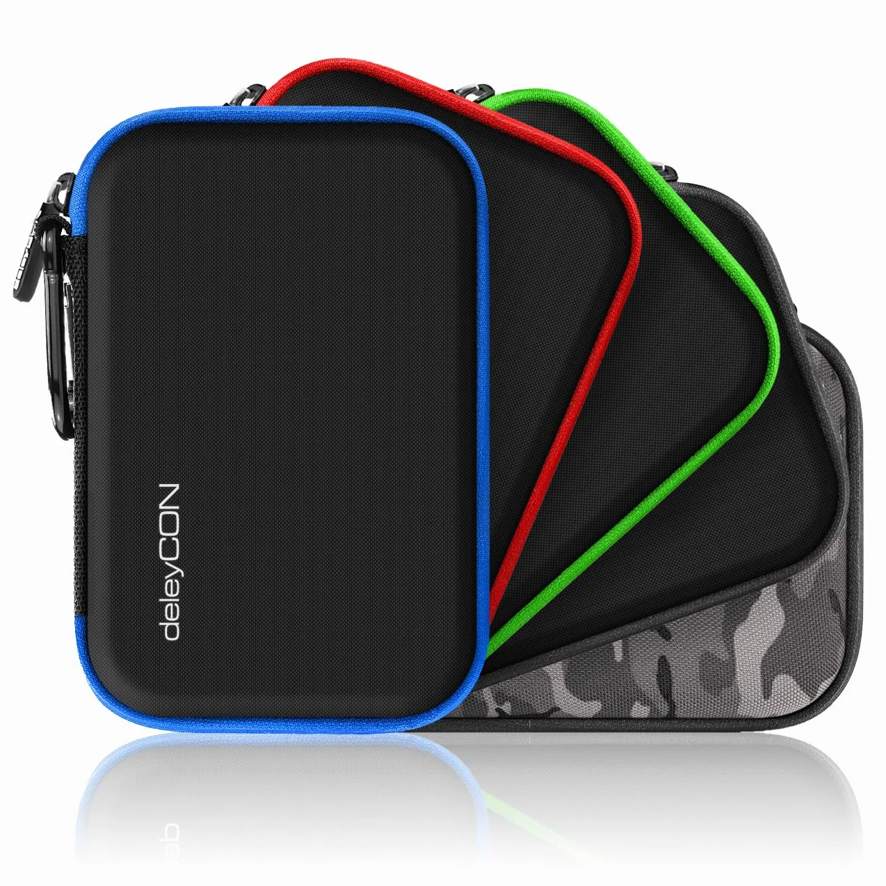 deleyCON Torba Navi Torba Navi Case na Urządzenia Nawigacyjne - 4,3 Cala i 5 Cali (14,6 x 9,3 x 3,4 cm) - Solidna Odporna na Wstrząsy 2 Przegródki Wewnętrzne - Czerwona