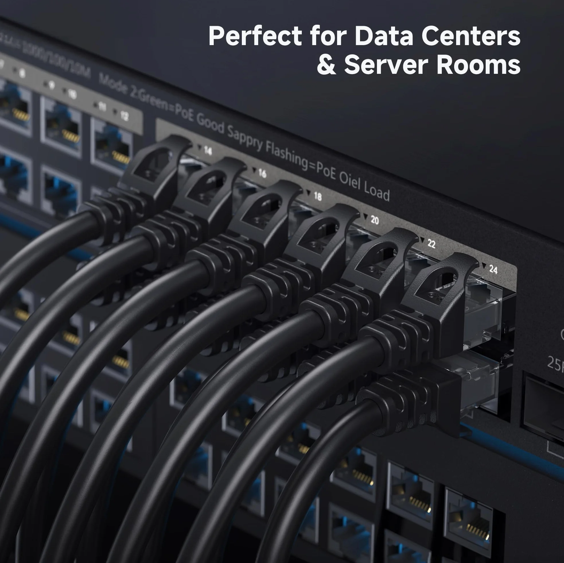 Cable Matters 5-pak 10 Gb/s krótki kabel Ethernet Cat6 0,3 m (kabel Cat6, kabel Cat 6) w kolorze czarnym - 0,3 metra