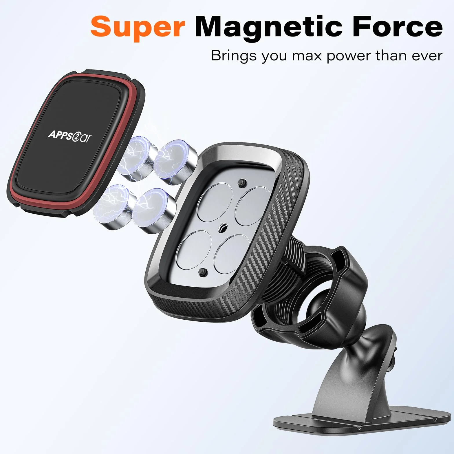 Magnetyczny uchwyt samochodowy na telefon, APPS2Car 360° na deskę rozdzielczą, uniwersalny uchwyt na telefon, kompatybilny z iPhone 11 Pro XS Max X 8, Samsung Oneplus itp