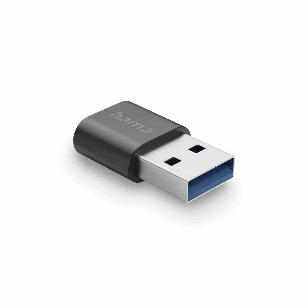 Adapter USB-C do USB-A, Wtyk USB 3.2, Super-Speed-Plus Transfer Danych, HAMA Czarny, Wysokiej Jakości i Stabilne Połączenie
