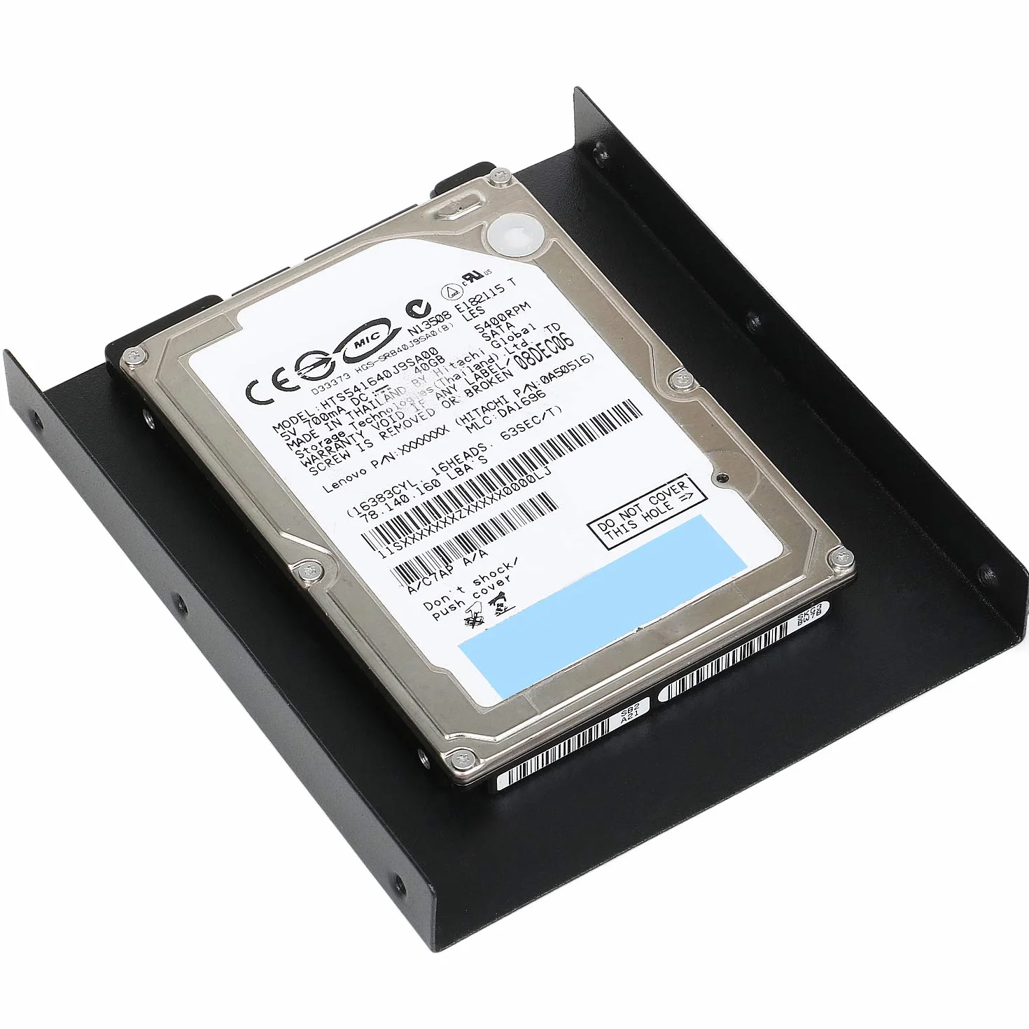 TRIXES Zestaw 2 czarnych metalowych wewnętrznych zestawów montażowych do 2,5-calowych dysków SSD i dysków twardych 3,5-calowych – wsporniki do dysku twardego – wysokowydajne zamienniki montażowe do
