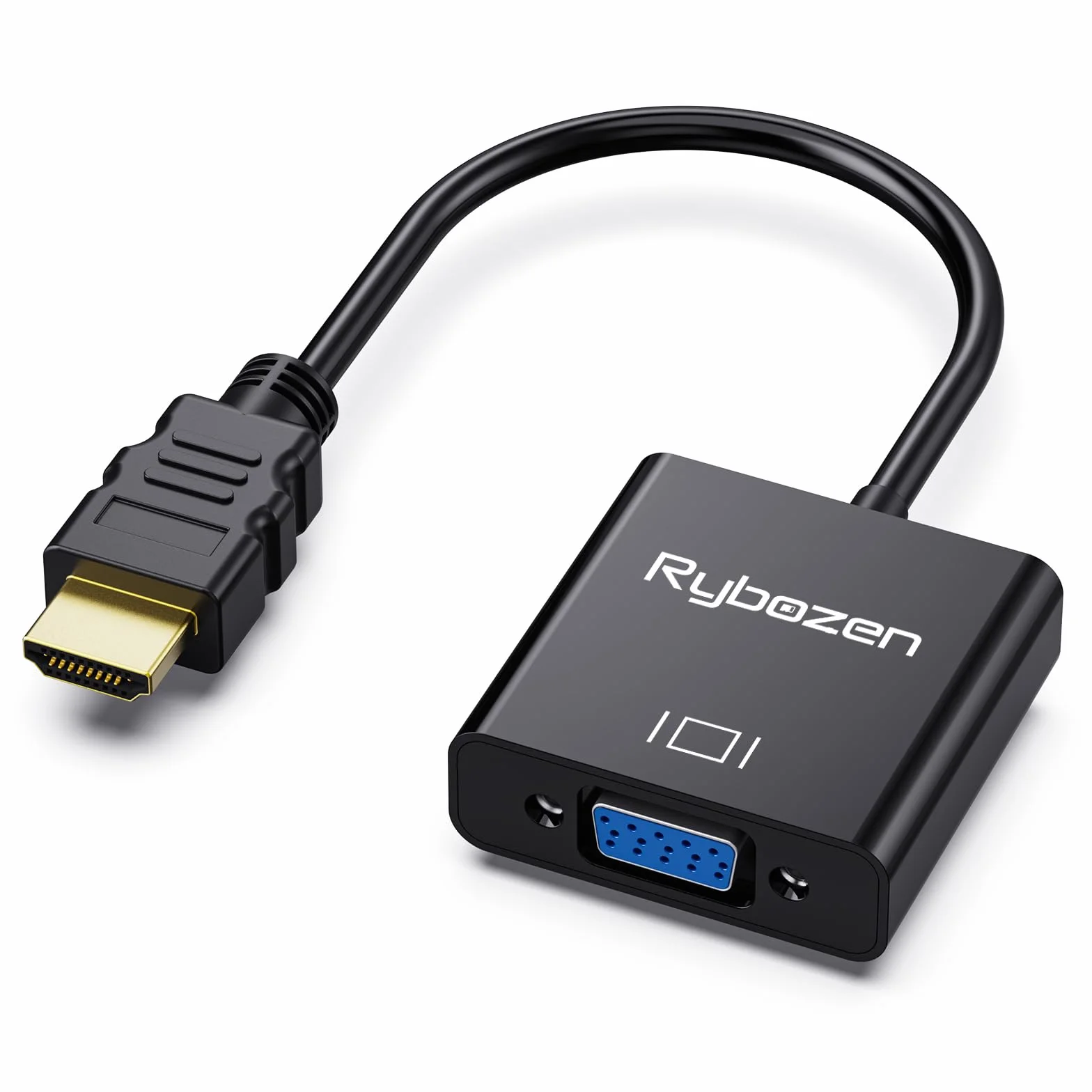 Adapter HDMI na VGA, pozłacany konwerter HDMI na VGA (męski na żeński), kompatybilny z komputerem, laptopem, monitorem, projektorem, HDTV, Chromebookiem, Raspberry Pi, Roku, Xbox i innymi
