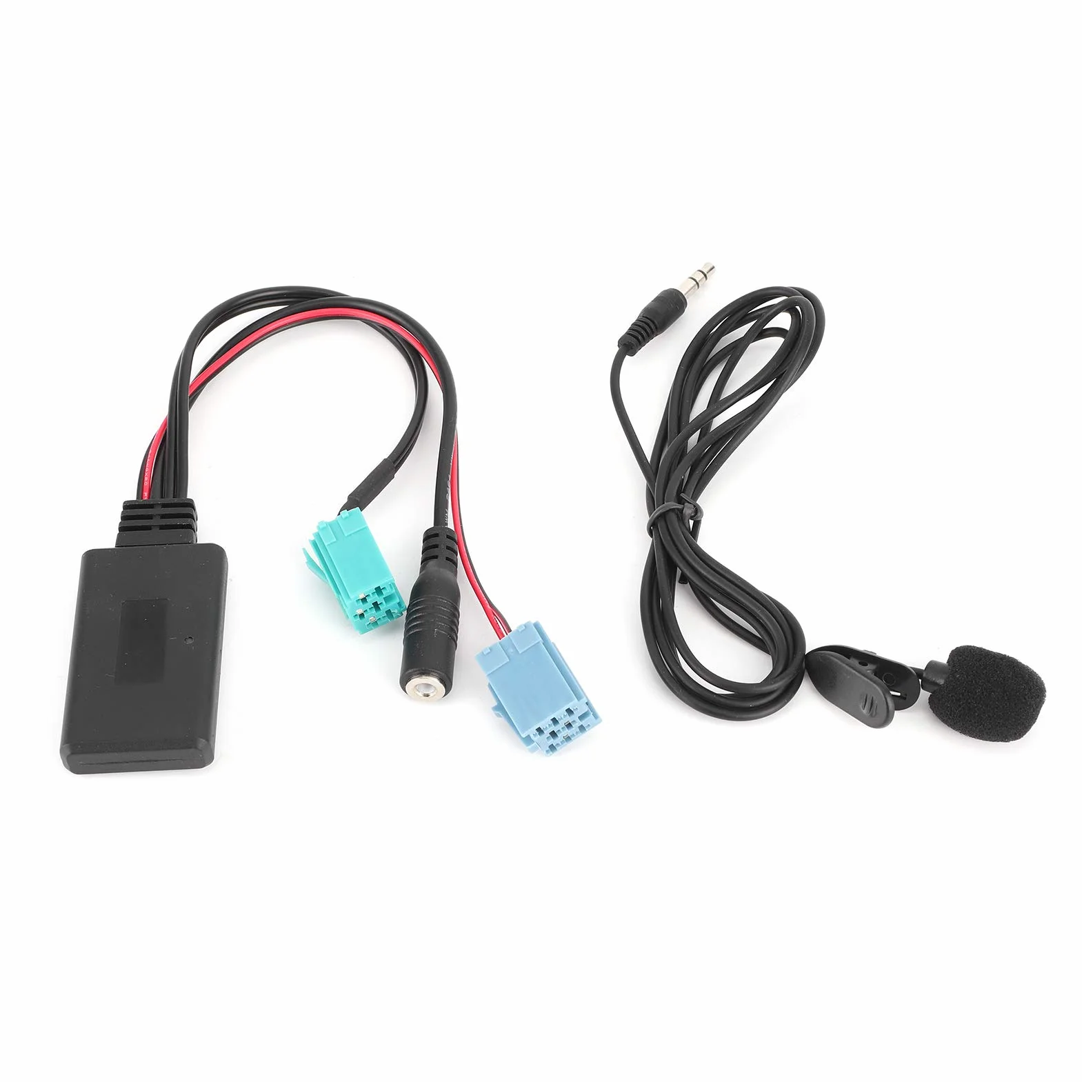 Dioche Adapter audio Bluetooth ABS 6-pinowy kabel audio Bluetooth samochodowy adapter stereo AUX-IN z mikrofonem kompatybilny z/Espace/Megane