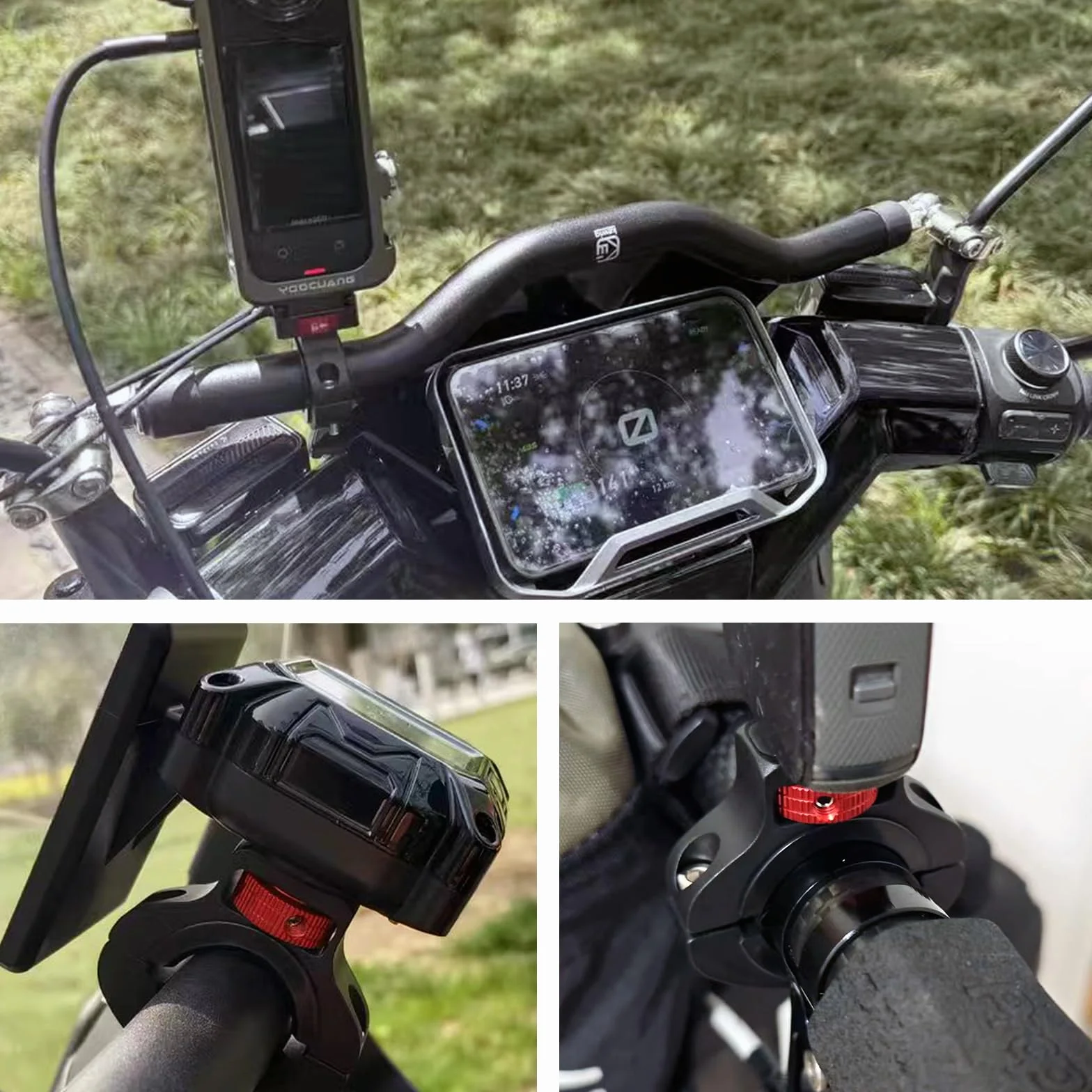 Obrotowy o 360° uchwyt na kierownicę rowerową do Gopro, klips do kamery rowerowej ze śrubą 1/4 cala, kompatybilny z DJI OSMO i kamerami akcji