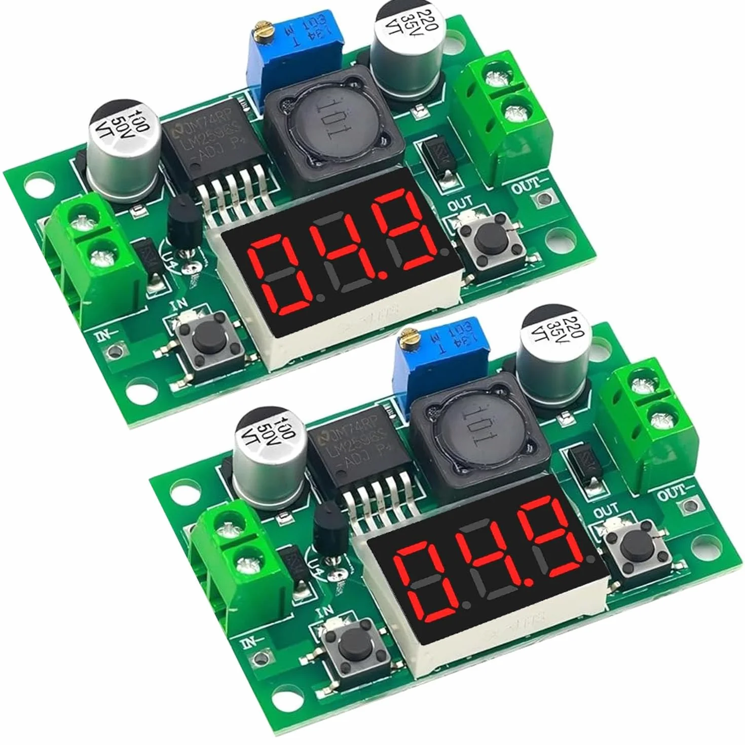 RUNCCI-YUN Regulowany Zasilacz DC Step Down Converter 4-40V na 1,25-37V z Woltomierzem LED