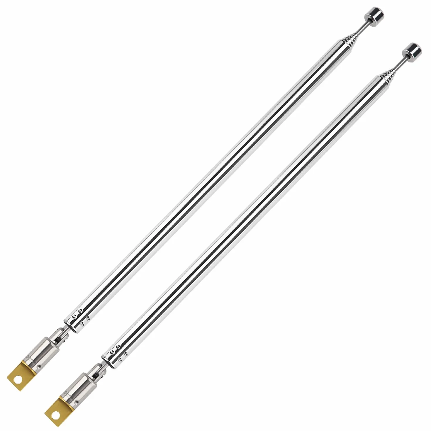 VooGenzek 2 Sztuk 100 cm 7-Sekcyjna Antena Teleskopowa, Wymiana Anteny Teleskopowej, Zamiennik Anteny Teleskopowej, do Odbioru Radia TV DAB FM/AM Stereo