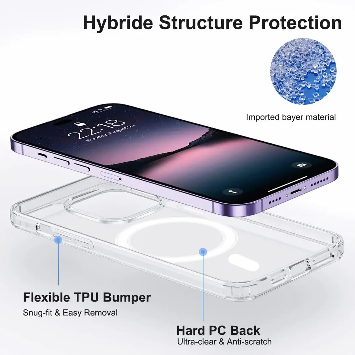 Oprimio Magnetyczne etui do iPhone 12 / iPhone 12 Pro przezroczyste mocny magnes odporne na zarysowania poliwęglan MagSafe