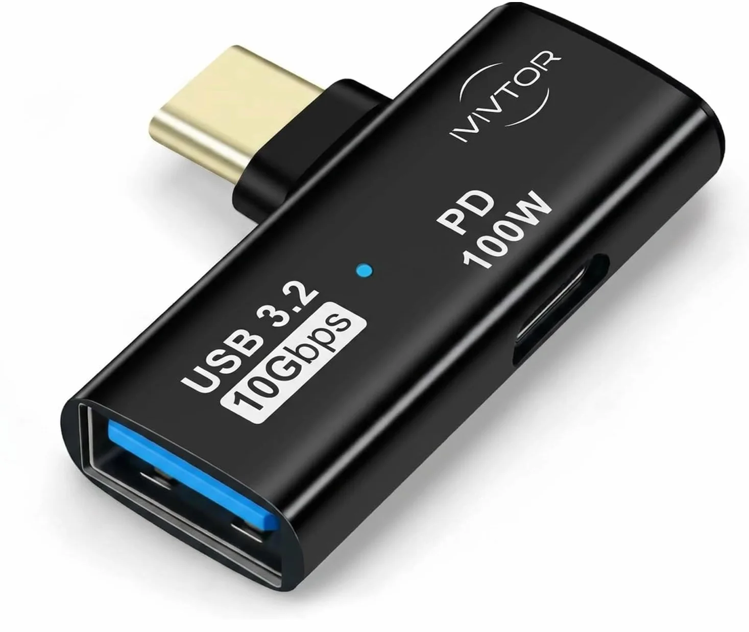 Adapter USB-C OTG 2 w 1 USB-A 3.2 10Gb/s Szybkie ładowanie 100 W Czarny