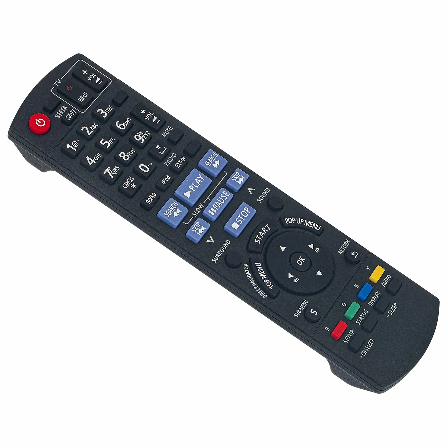 Nowy N2QAKB000072 Zamienny pilot zdalnego sterowania - N2QAKB000072 Zamiennik pilota DVD pasuje do pilota zdalnego sterowania PANASONIC DVD N2QAKB000072 SA-BT200 SA-BT300