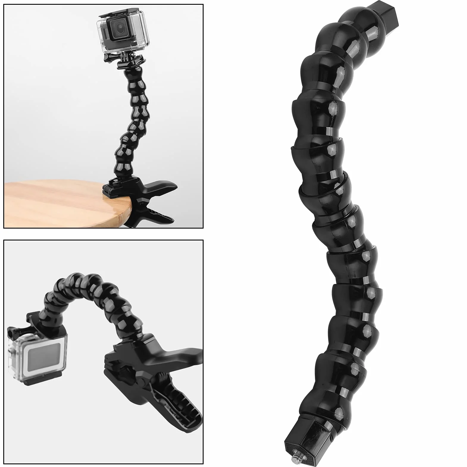 Elastyczny uchwyt na szyję łabędzia do aparatu - monopod z 12-częściową rurką i otworem na śruby 1/4" - elastyczne ramię do większości kamer