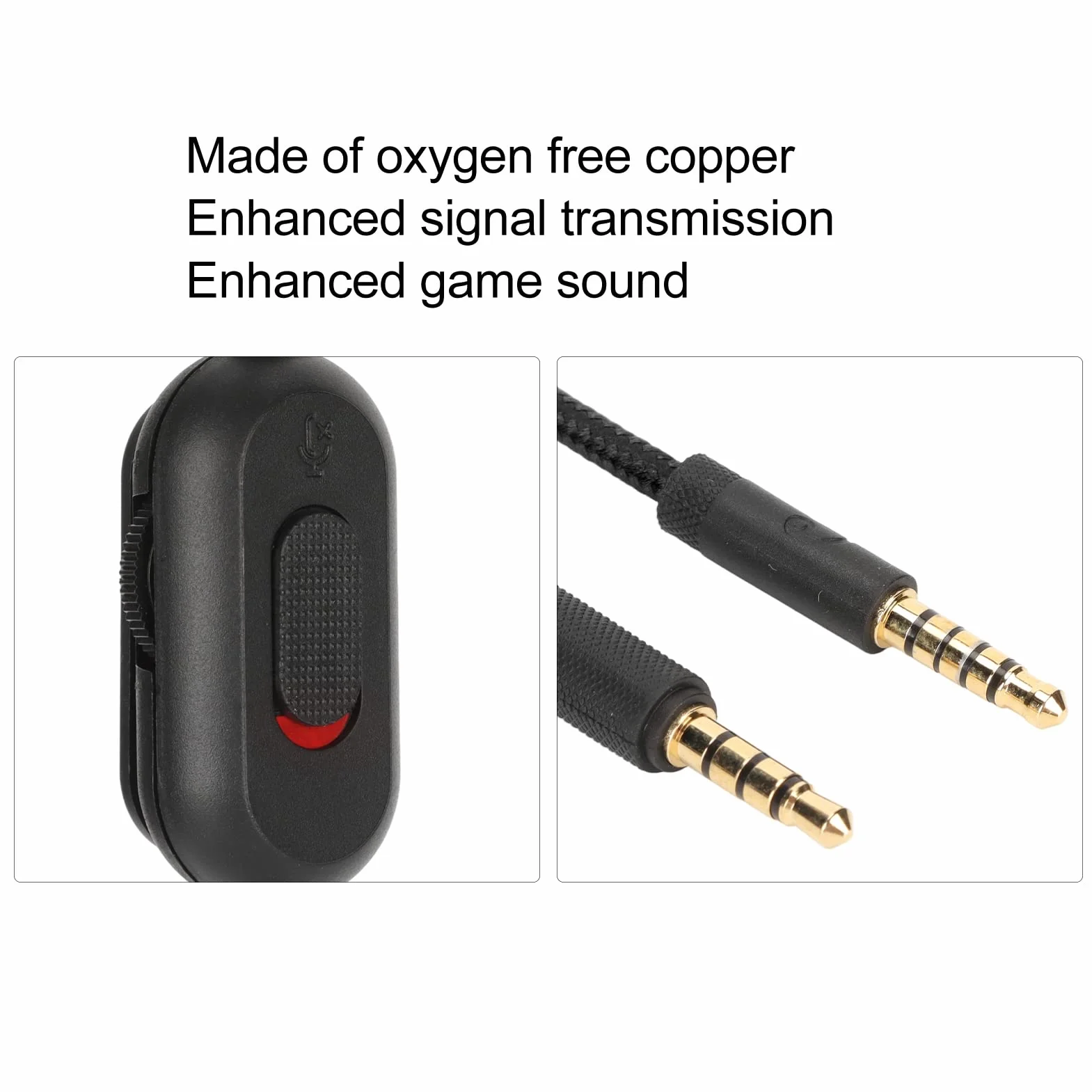 Ausla Zamienny kabel audio do słuchawek, kompatybilny z G Pro G Pro X G433 G233 200 cm wyciszenie, regulator głośności (czarny)