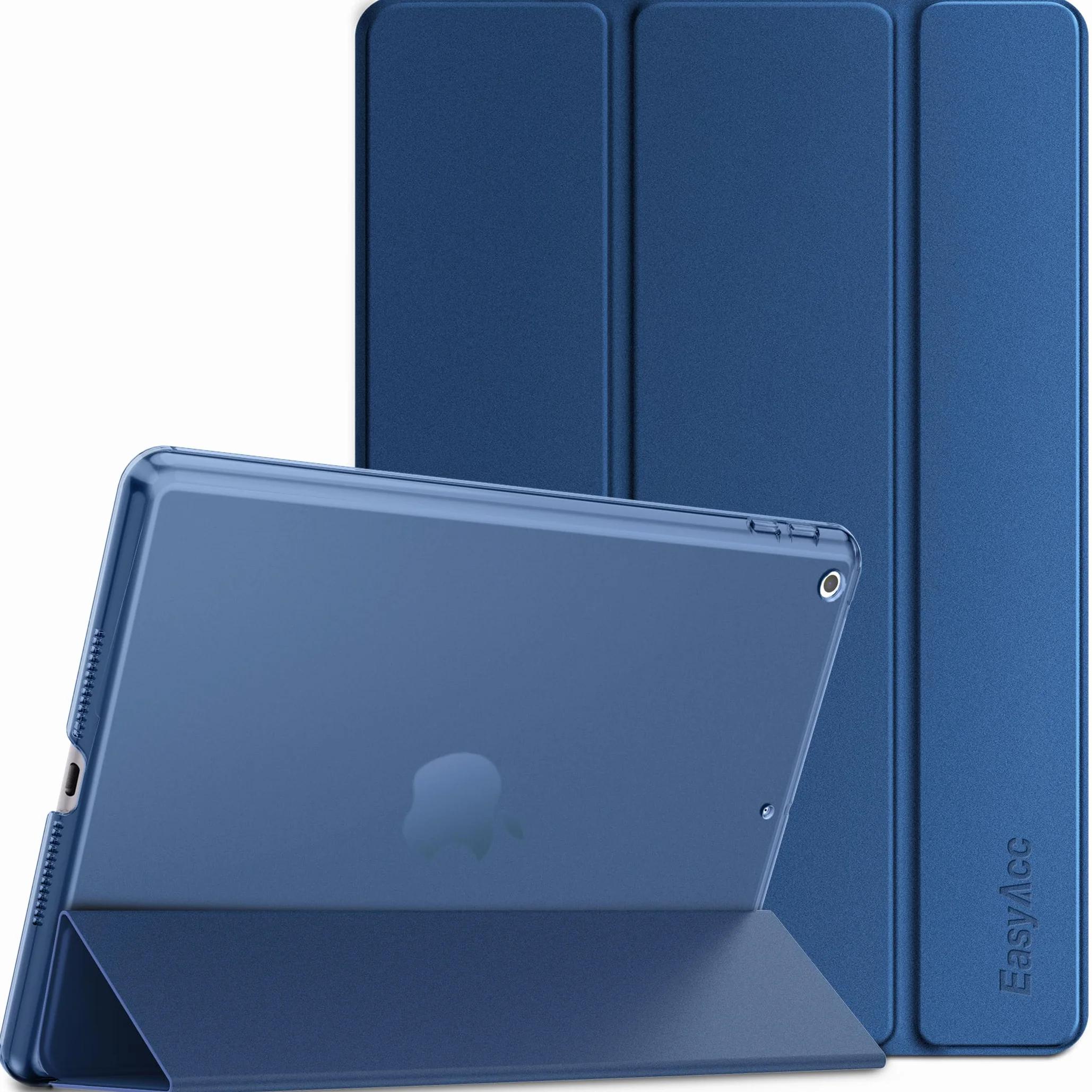 EasyAcc Etui kompatybilne z iPadem 9. generacji 8/7. generacji, ultra cienki futerał Smart Cover PU ochraniacz z iPadem 10.2 2021 2020 2019, granatowy