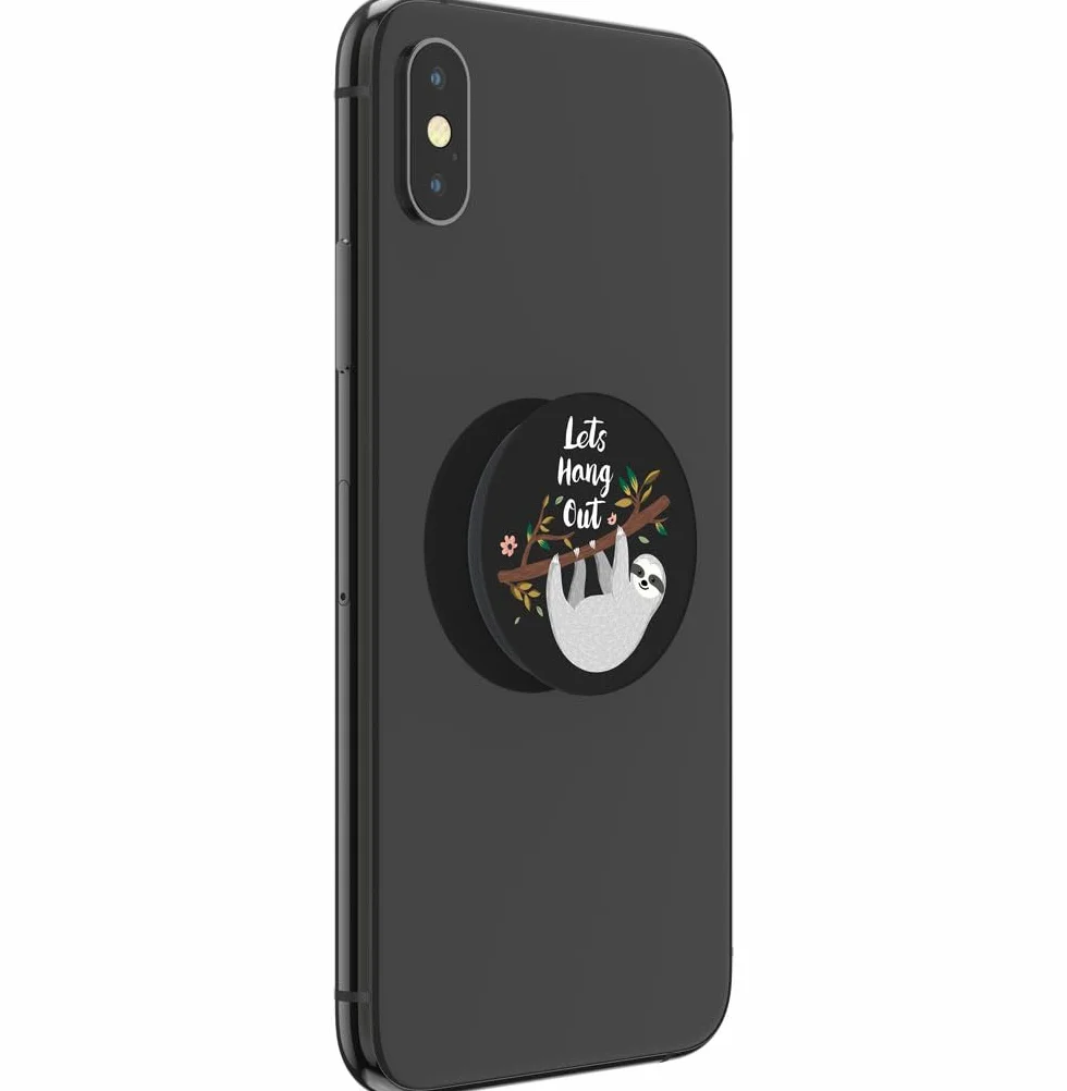 PopSockets | PhoneGrip | uchwyt i uchwyt do smartfonów | Włączany i wysuwany uchwyt na palec Basic | Sloth Leniwiec