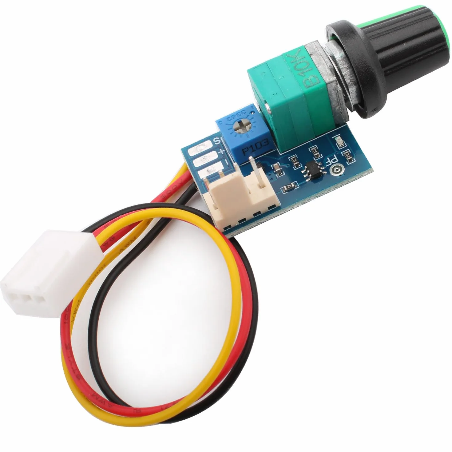 RUNCCI-YUN DC 0-12 V PWM Regulator prędkości wentylatora, 4Pins 1 kanał PC CPU Pokrętło sterowania prędkością do obudowy komputera (z wstępnie okablowanymi zaciskami)