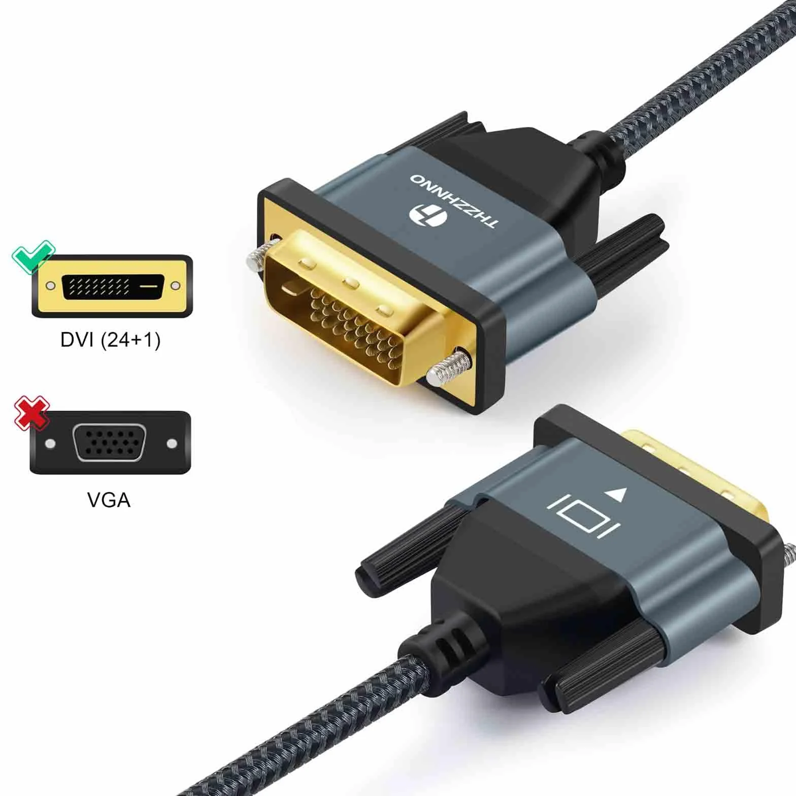 Kabel DVI do DVI 2M pozłacany pleciony 2560x1600 do gier HDTV
