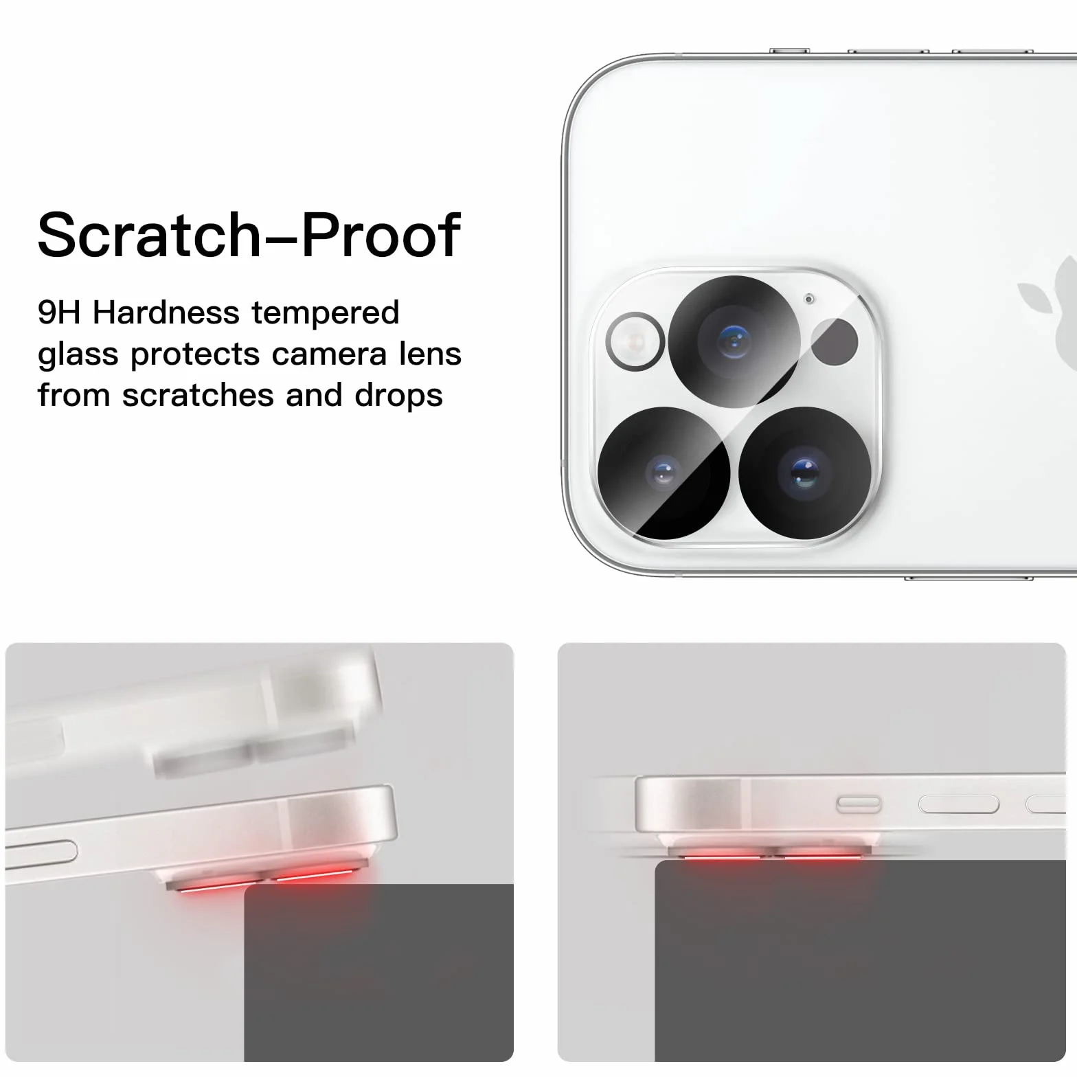 JETech Osłona Obiektywu Aparatu dla iPhone 14 Pro 6,1 Cala i iPhone 14 Pro Max 6,7 Cala, 9H Szkło Hartowane, Anti-Zarysowania, Etui Przyjazny, Ultra HD Wyraźny, 3 Sztuka