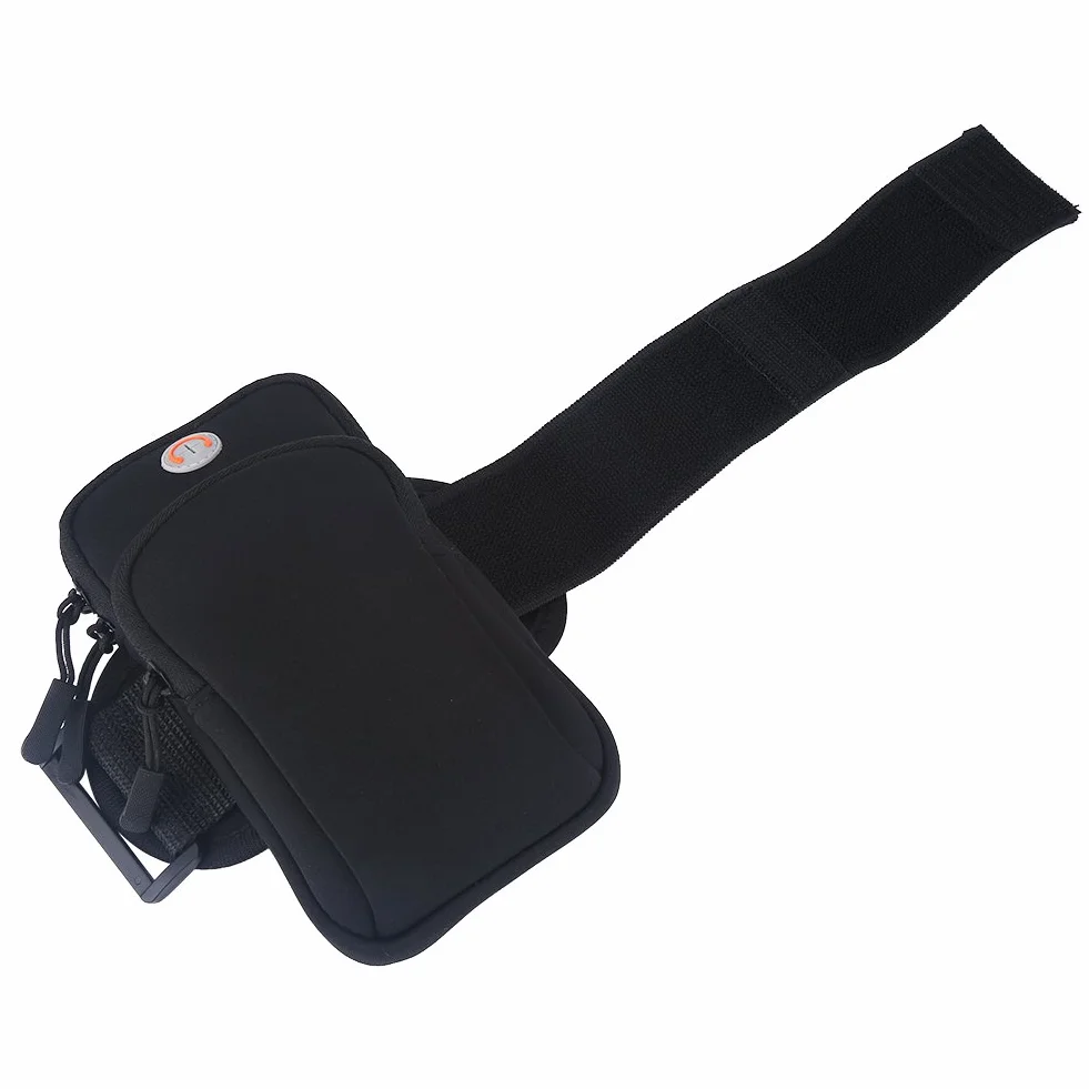 Opaska do biegania, uchwyt na telefon, torba na ramię torba na kostkę do biegania na świeżym powietrzu sportu na siłowni (18 x 10 cm) - otwór na słuchawki, konstrukcja z podwójnymi kieszeniami