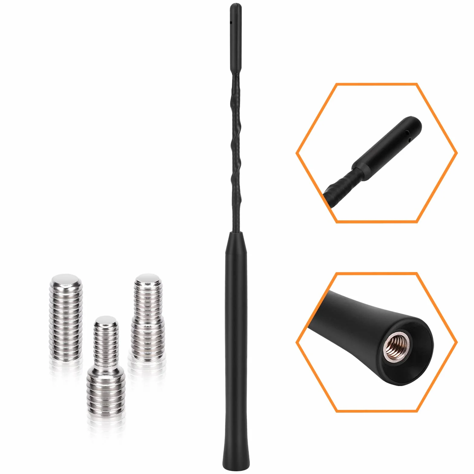 PAIRIER Antena samochodowa Radio samochodowe Antena dachowa Uniwersalna samochodowa antena dachowa dla optymalnego odbioru AM/FM z superkompatybilnością M4, M5, M6 (23CM)
